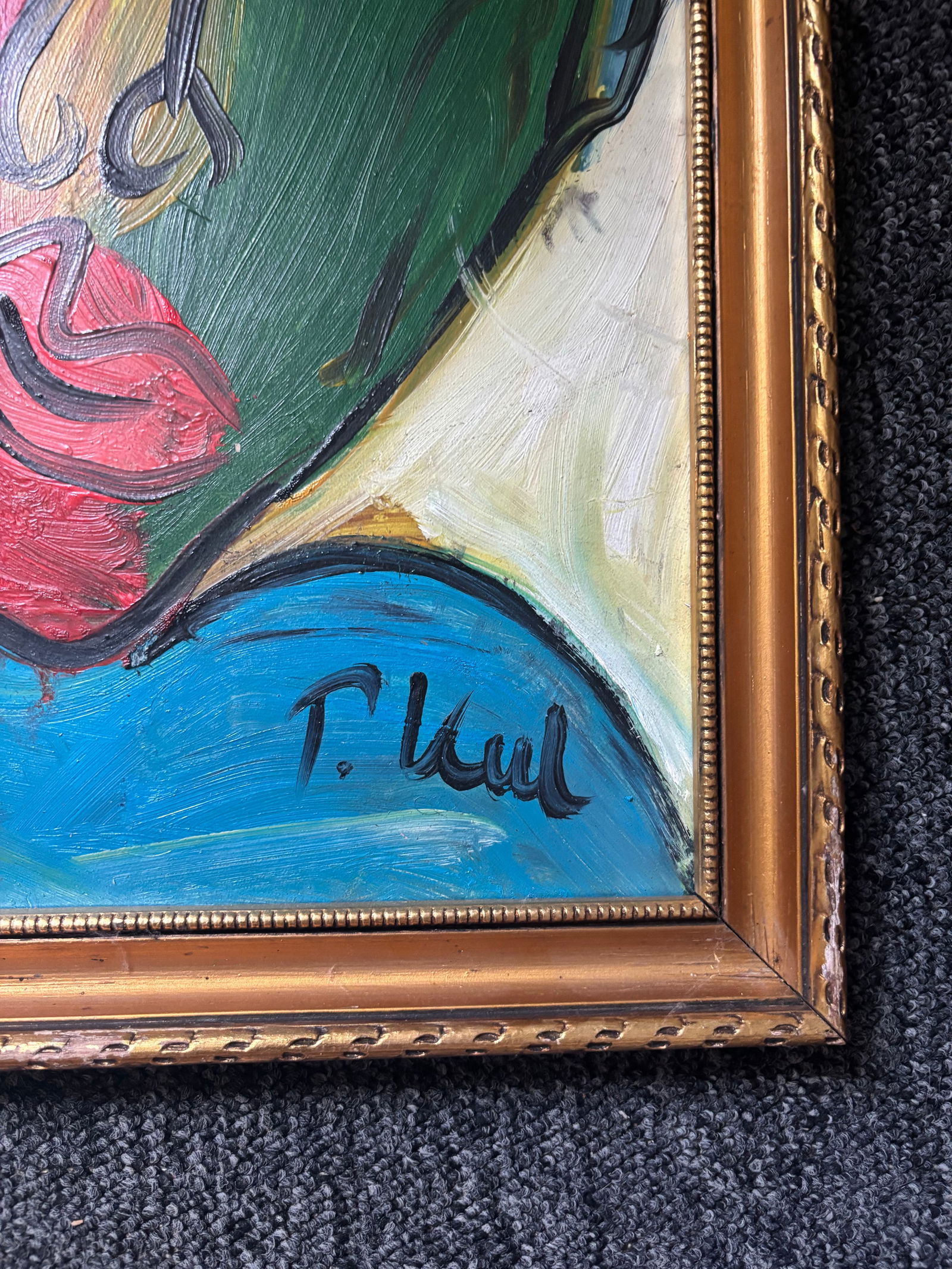 Mid 20th Century Peter Keil Abstract Portrait Painting, Framed - 2