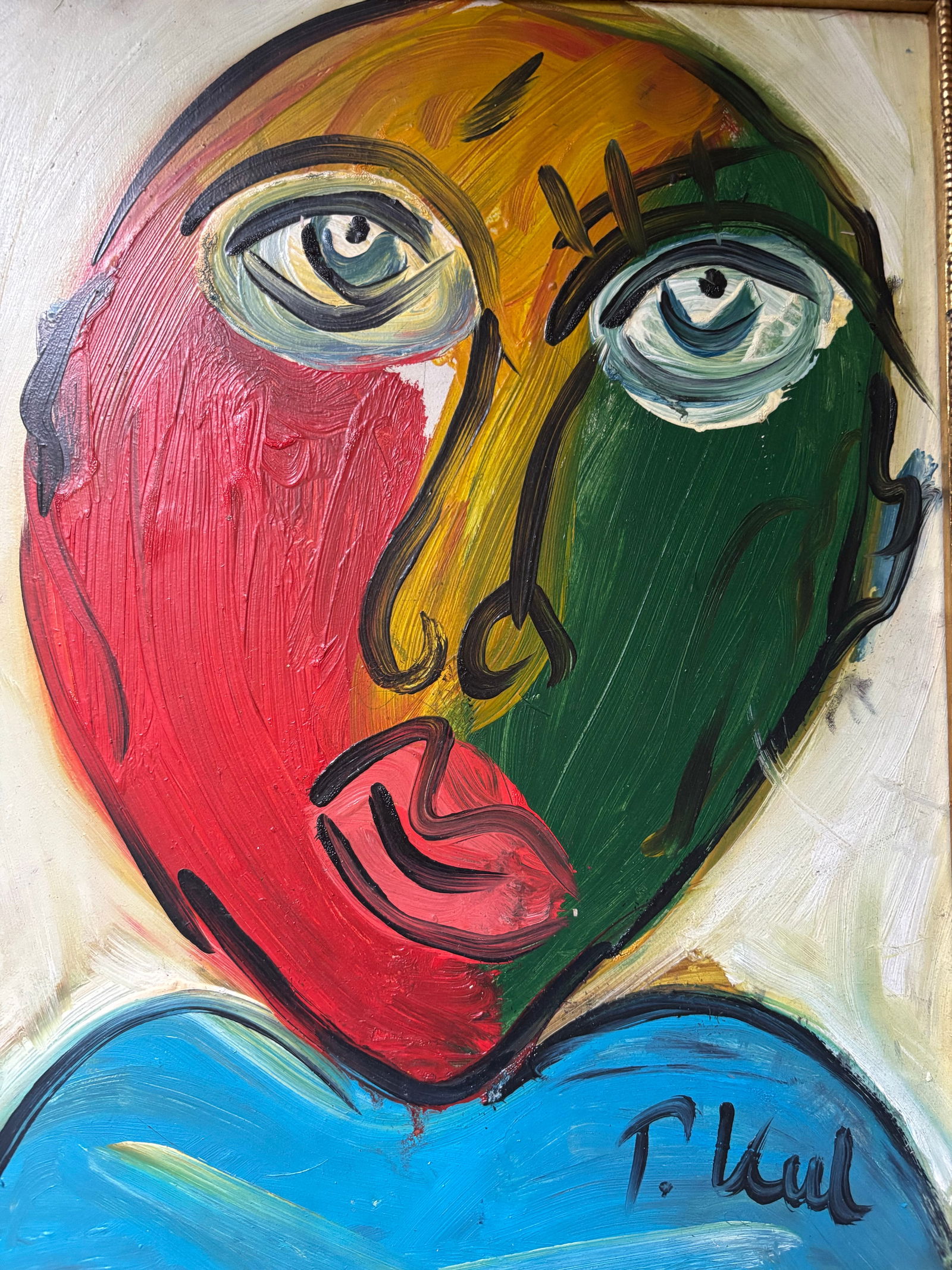 Mid 20th Century Peter Keil Abstract Portrait Painting, Framed - 3