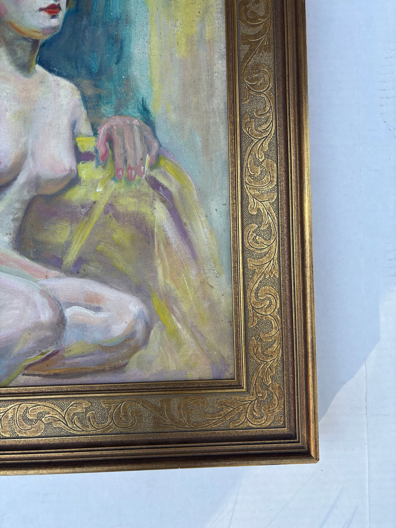 Late 20th Century Nude Painting of a Woman Oil Painting, Framed - 3