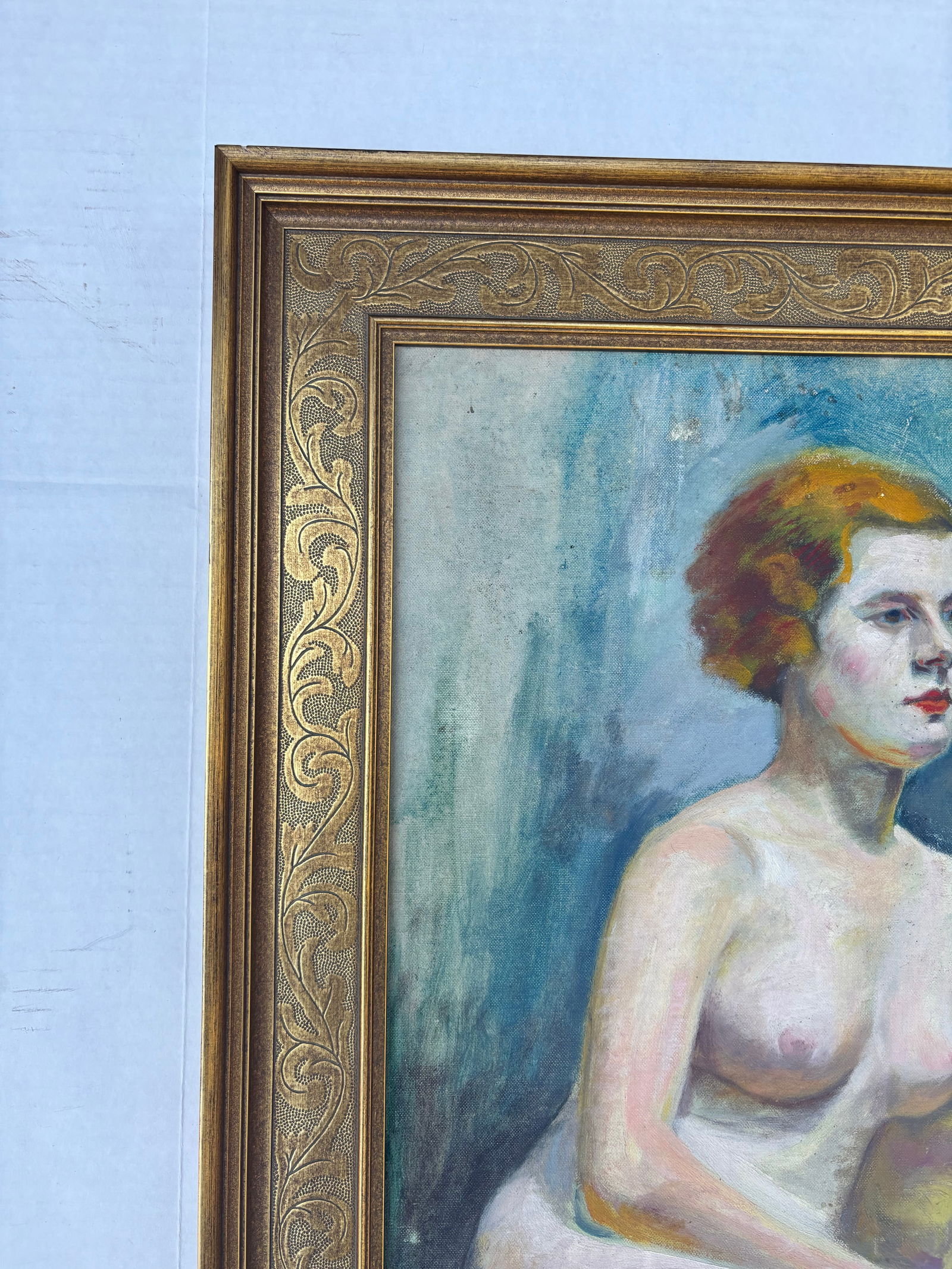 Late 20th Century Nude Painting of a Woman Oil Painting, Framed - 4
