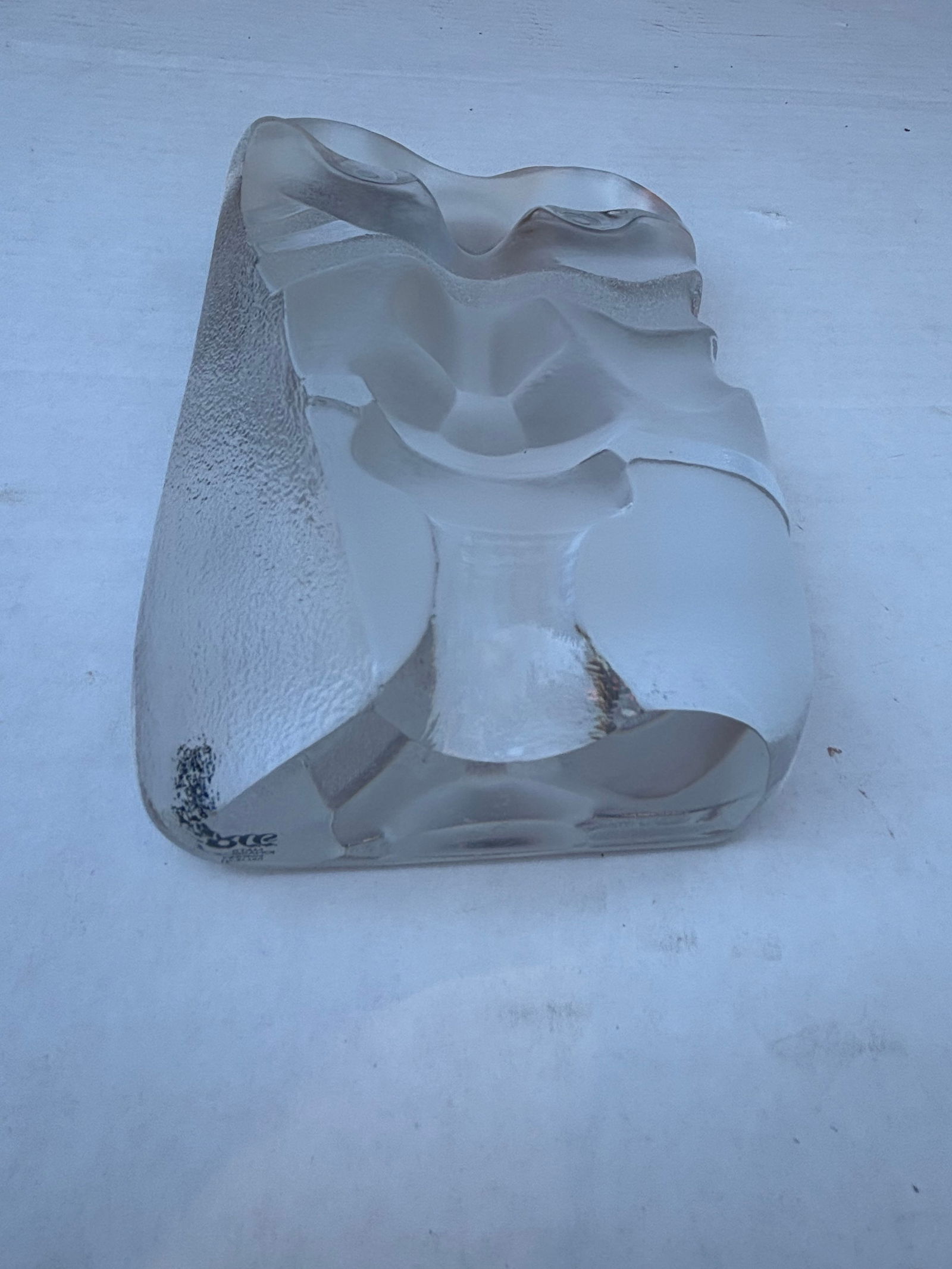 Mid 20th Century Mats Jonasson "Masq" Swedish Cubist Crystal Figural Sculpture - 3