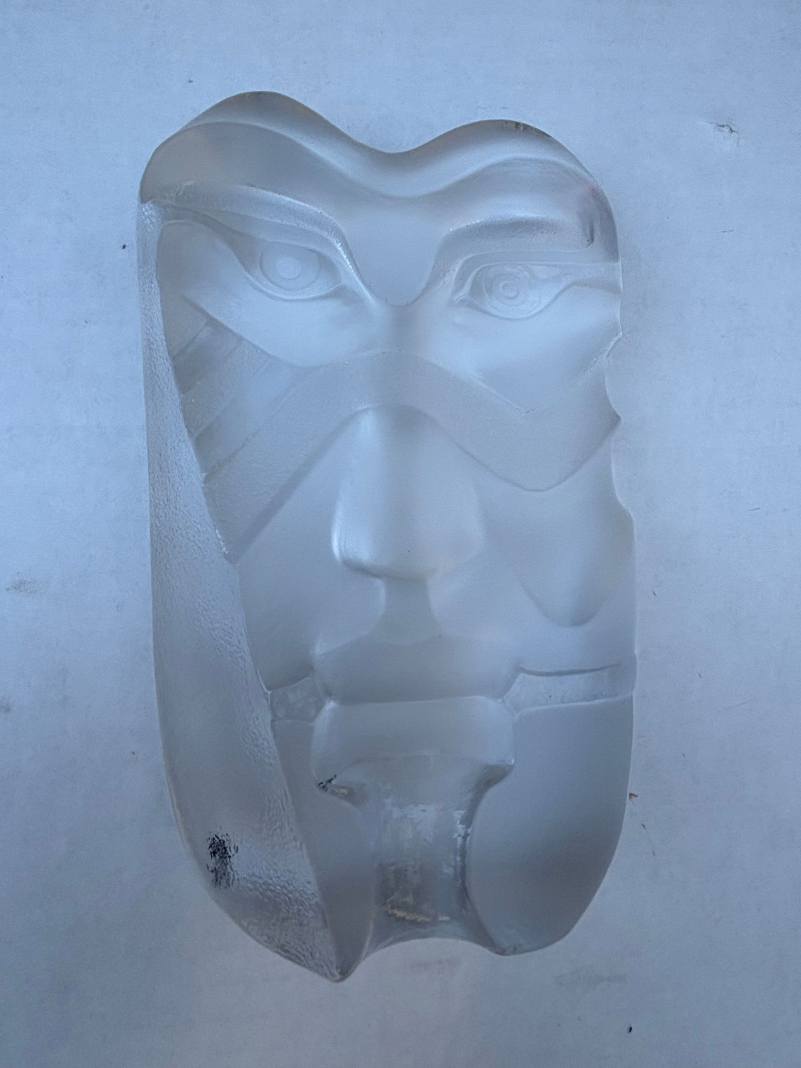 Mid 20th Century Mats Jonasson "Masq" Swedish Cubist Crystal Figural Sculpture - 4