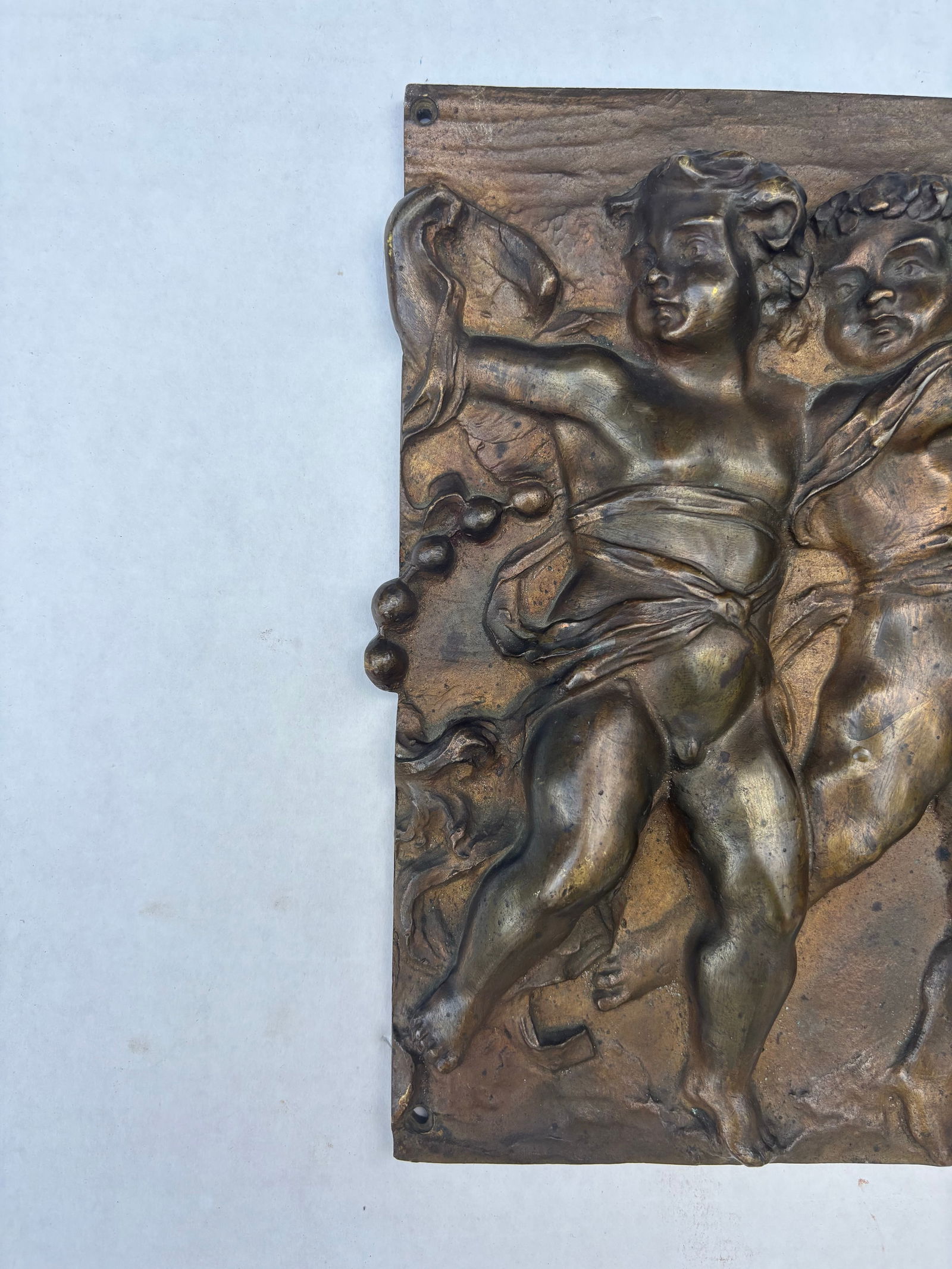 A Pair of French 19th Century Louis XVI St. Patinated Bronze Wall Plaques in the Manner of Clodion - 3