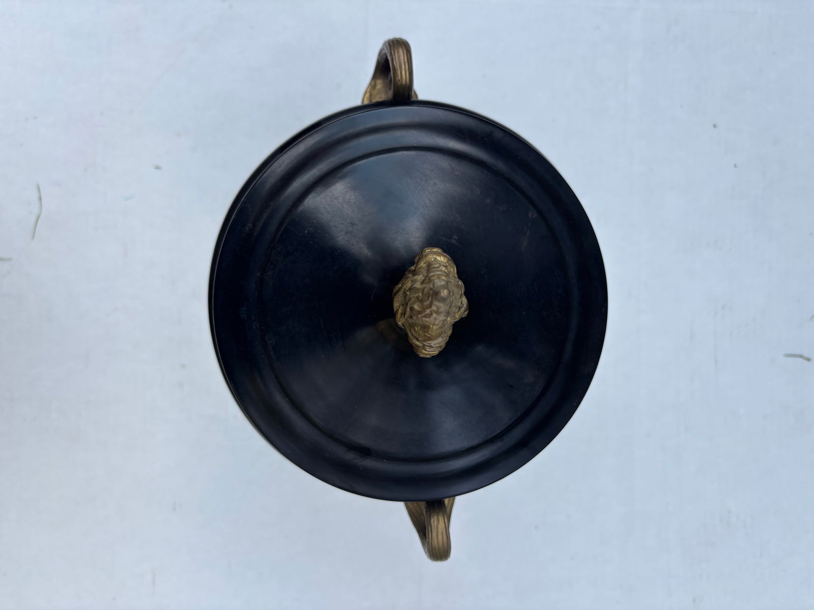 1940's French Neoclassical Style Black and Brass Urn - 2