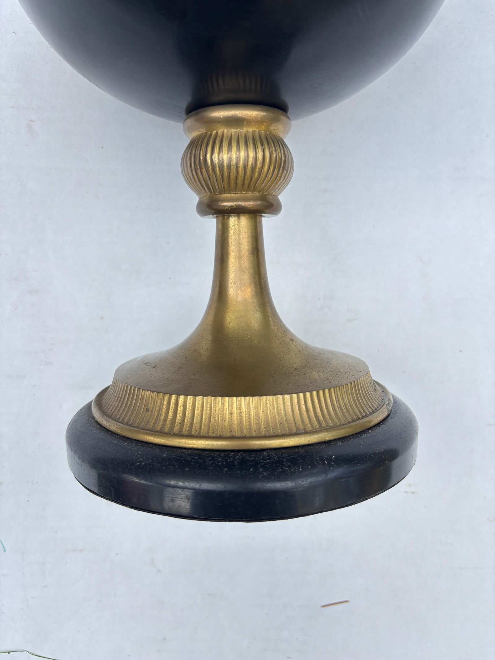 1940's French Neoclassical Style Black and Brass Urn - 3