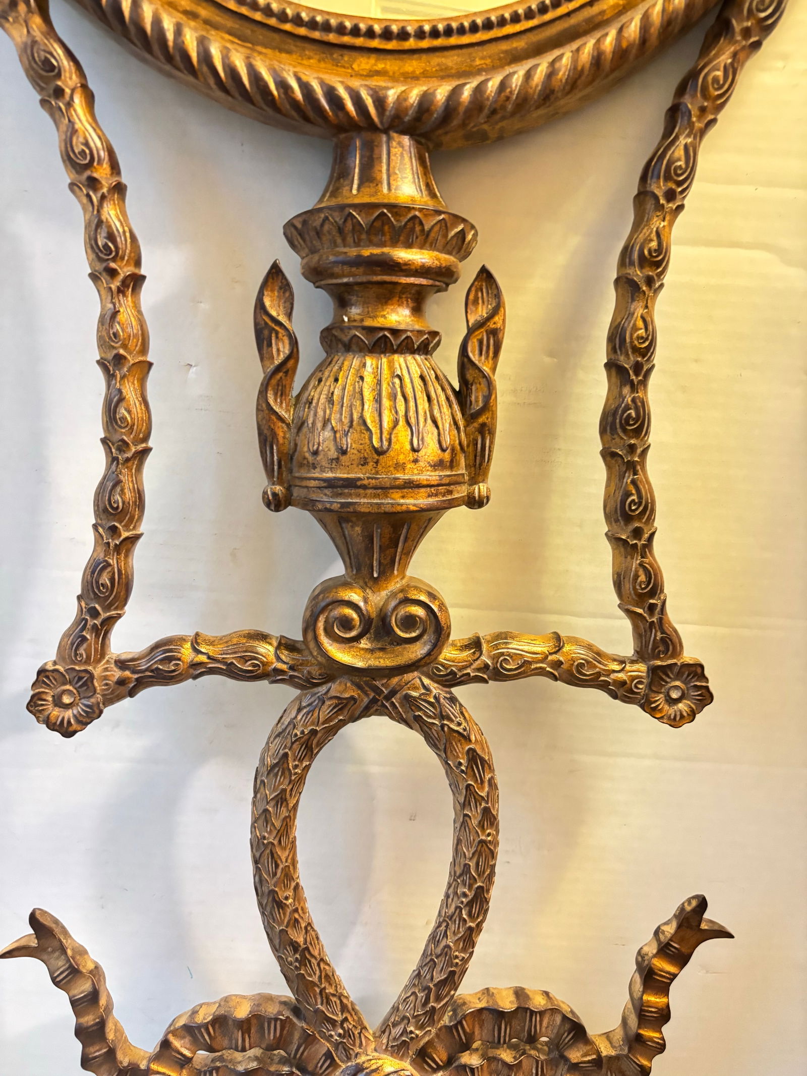 John-Richard 18th Century Styled Vintage Intricate Moran Mirror in Pewter, John-Richard Mirror - 10