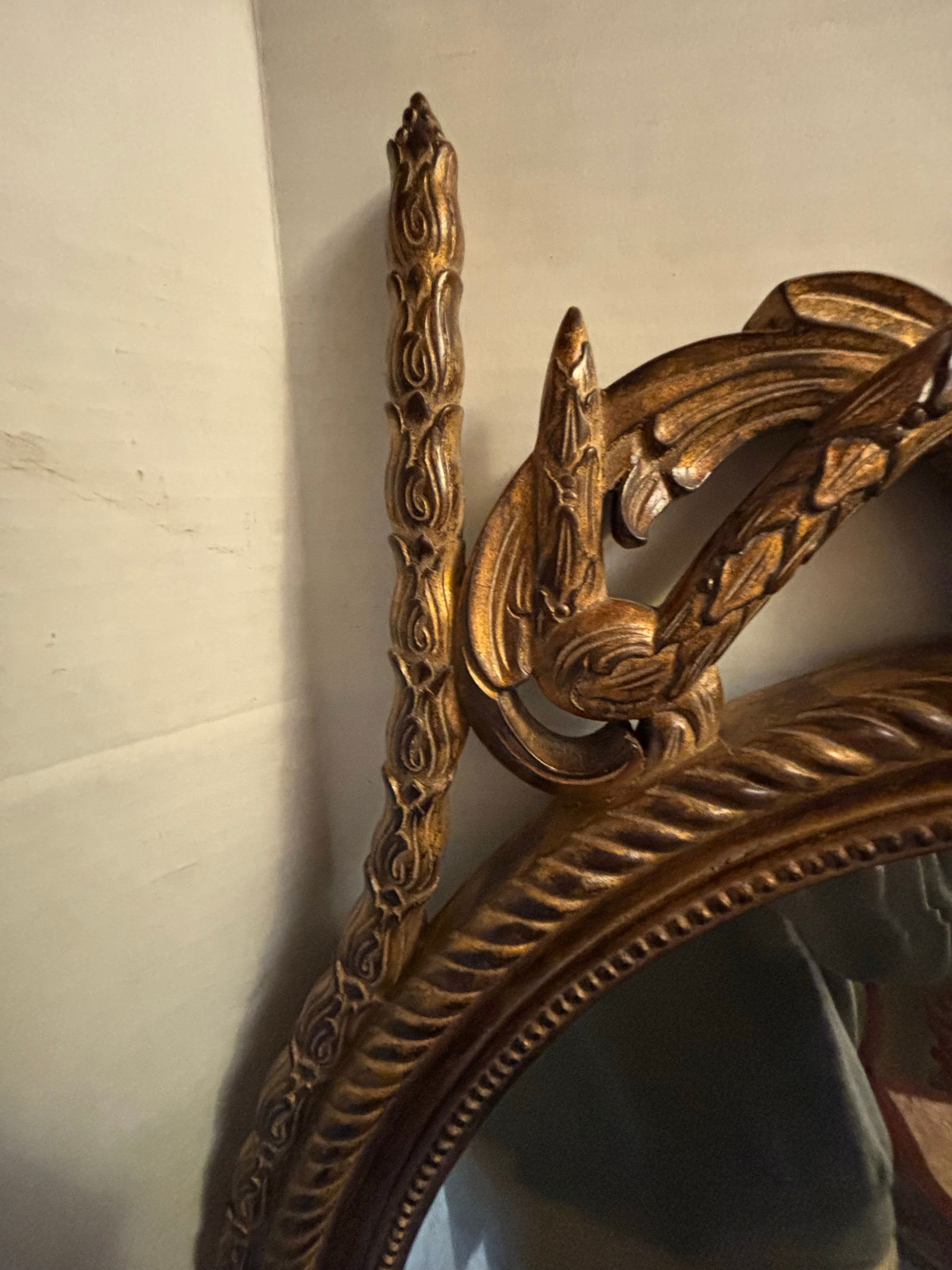 John-Richard 18th Century Styled Vintage Intricate Moran Mirror in Pewter, John-Richard Mirror - 7