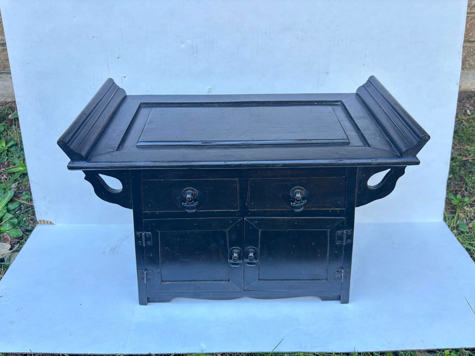 Chinese Antique 19th Century Black Cabinet Qing Dynasty - 6
