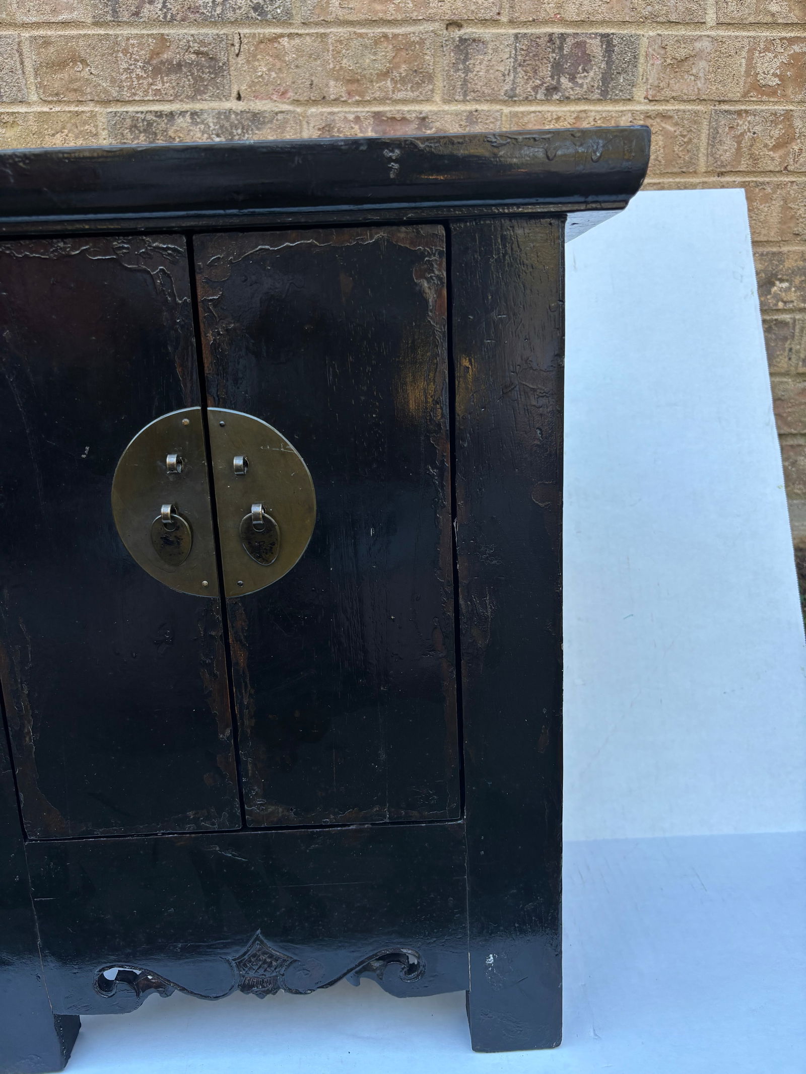 Antique 1850s Kang Cabinet Refinished in Black Lacquer, Shanxi Origin With Certificate of Antiquity - 4