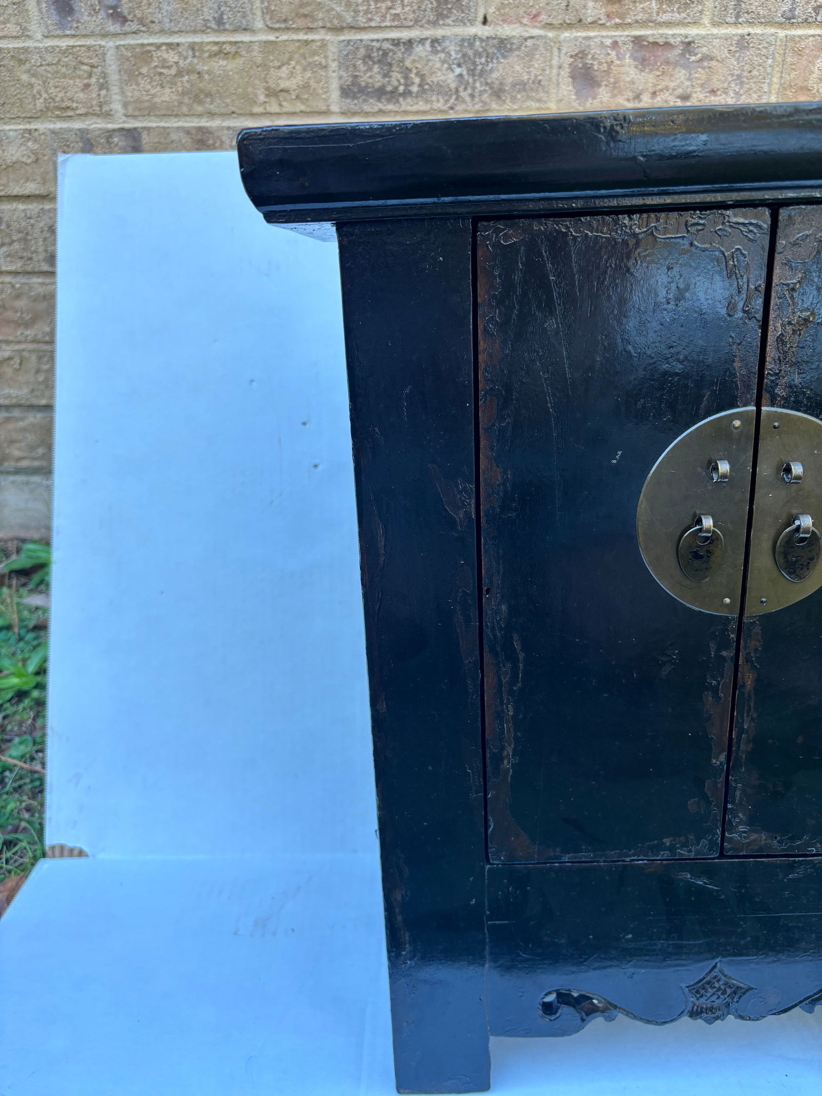 Antique 1850s Kang Cabinet Refinished in Black Lacquer, Shanxi Origin With Certificate of Antiquity - 5