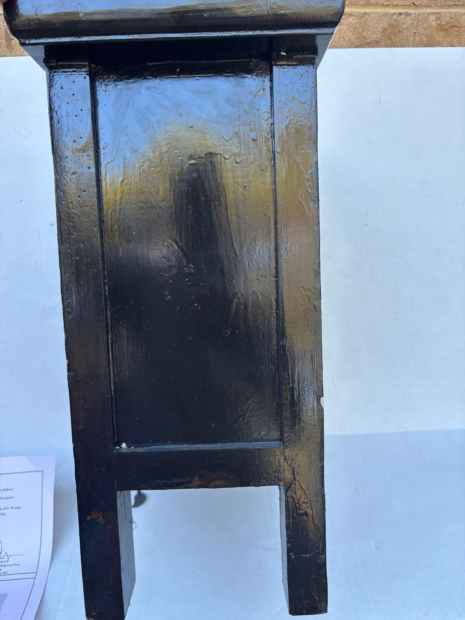 Antique 1850s Kang Cabinet Refinished in Black Lacquer, Shanxi Origin With Certificate of Antiquity - 8