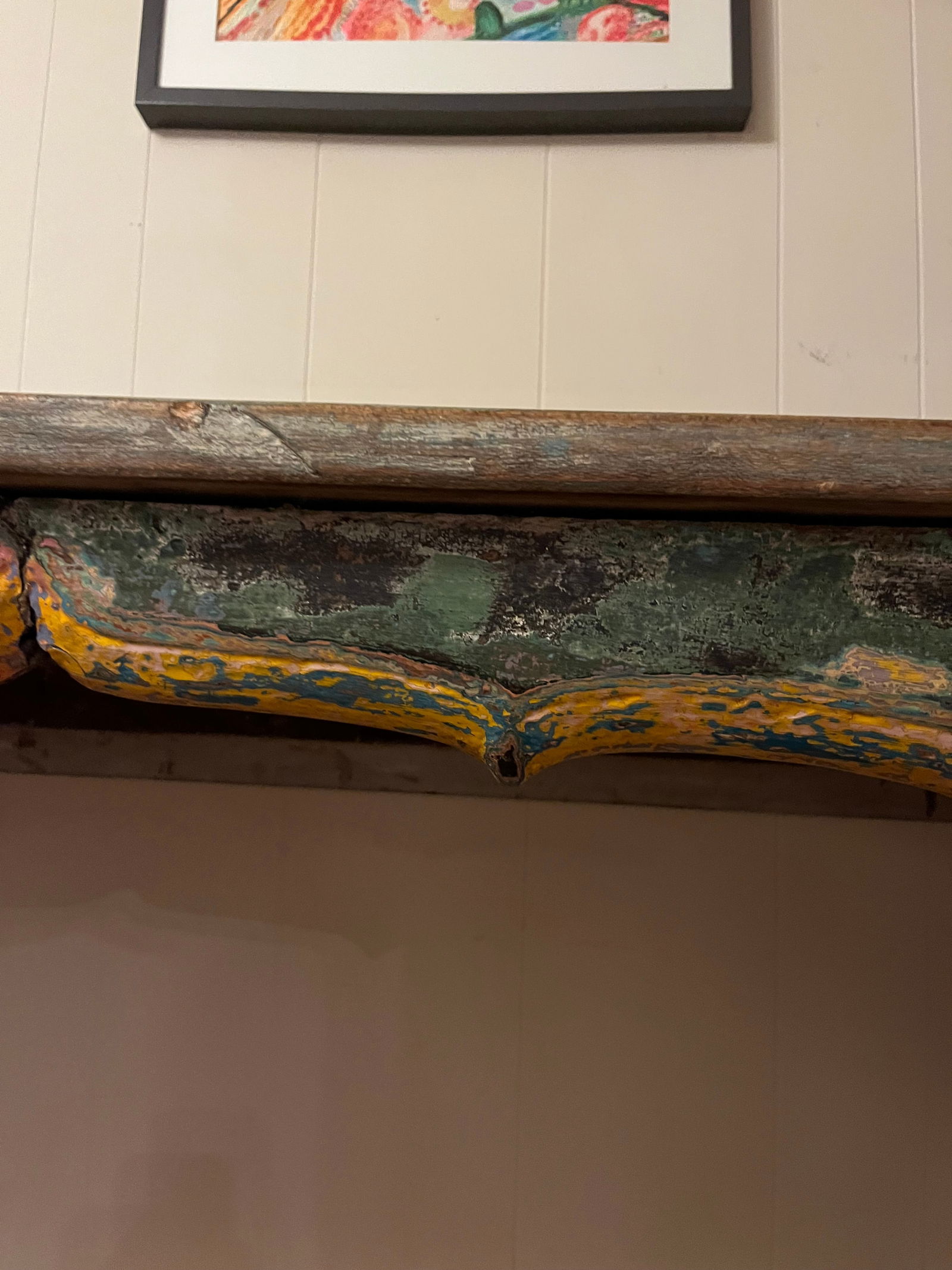 1950s Colorful Vintage Indian Large Entry Table - 4