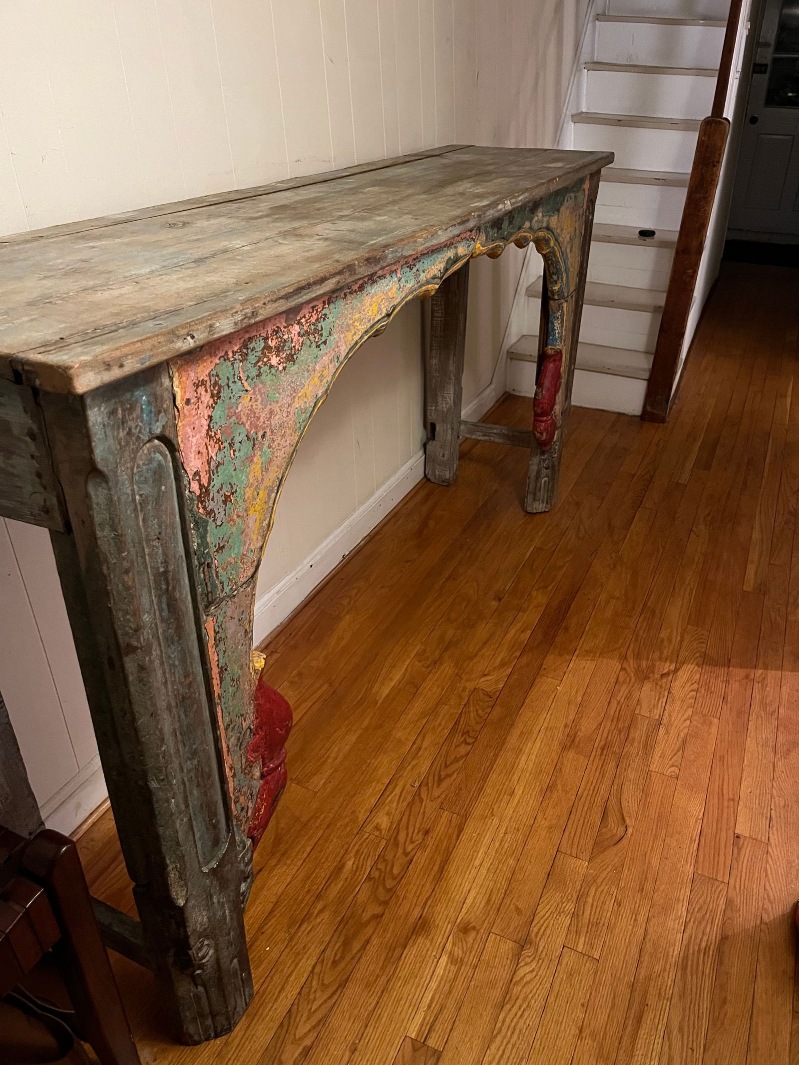 1950s Colorful Vintage Indian Large Entry Table - 8