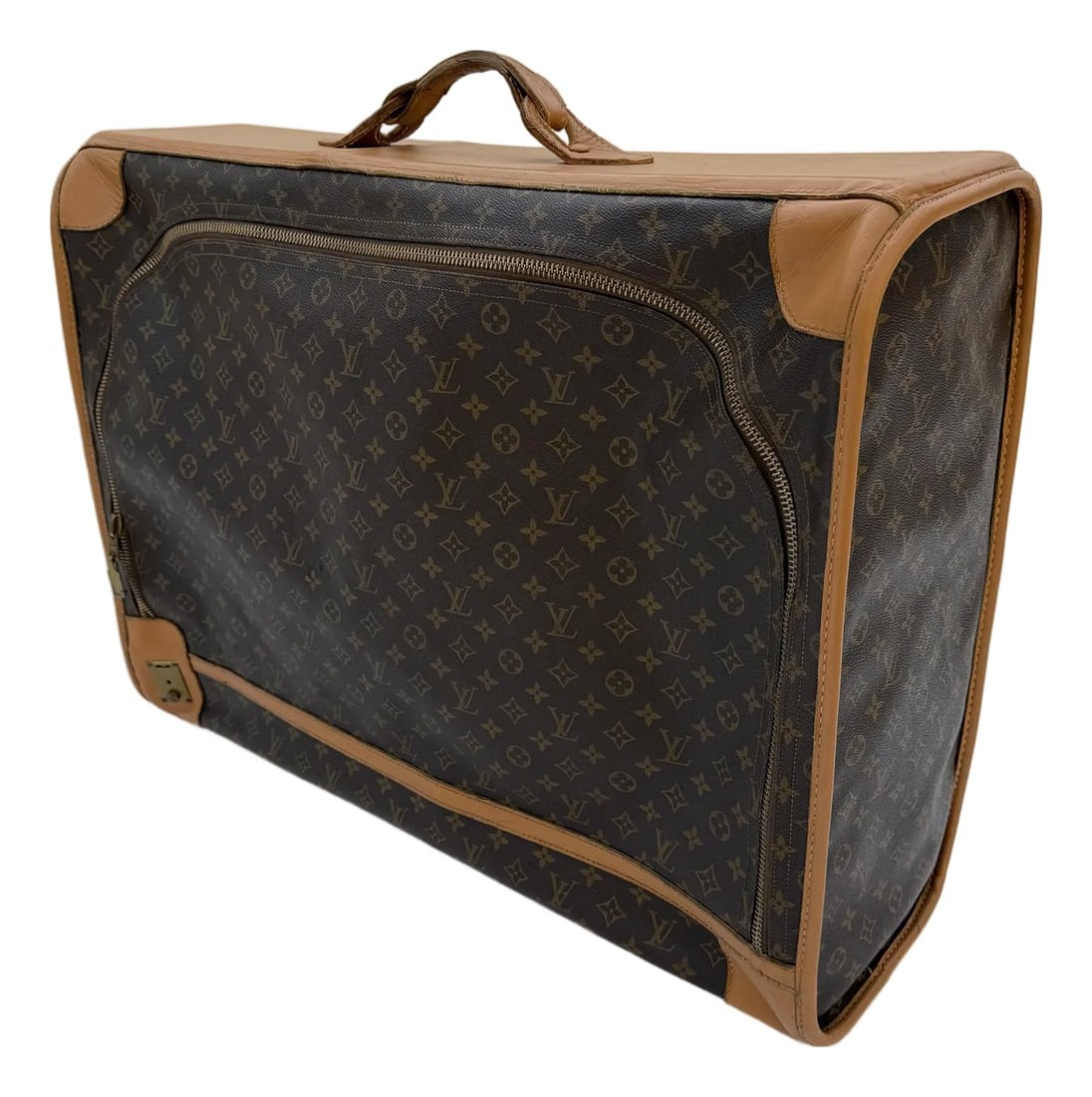 Louis Vuitton Monogram Pullman Softside Suitcase, c.1970's: Vintage Original Louis Vuitton Monogram Pullman softside suitcase,vachetta Leather accent , brown linening, the leather has been professional reconditioned back to its original color. Condition: