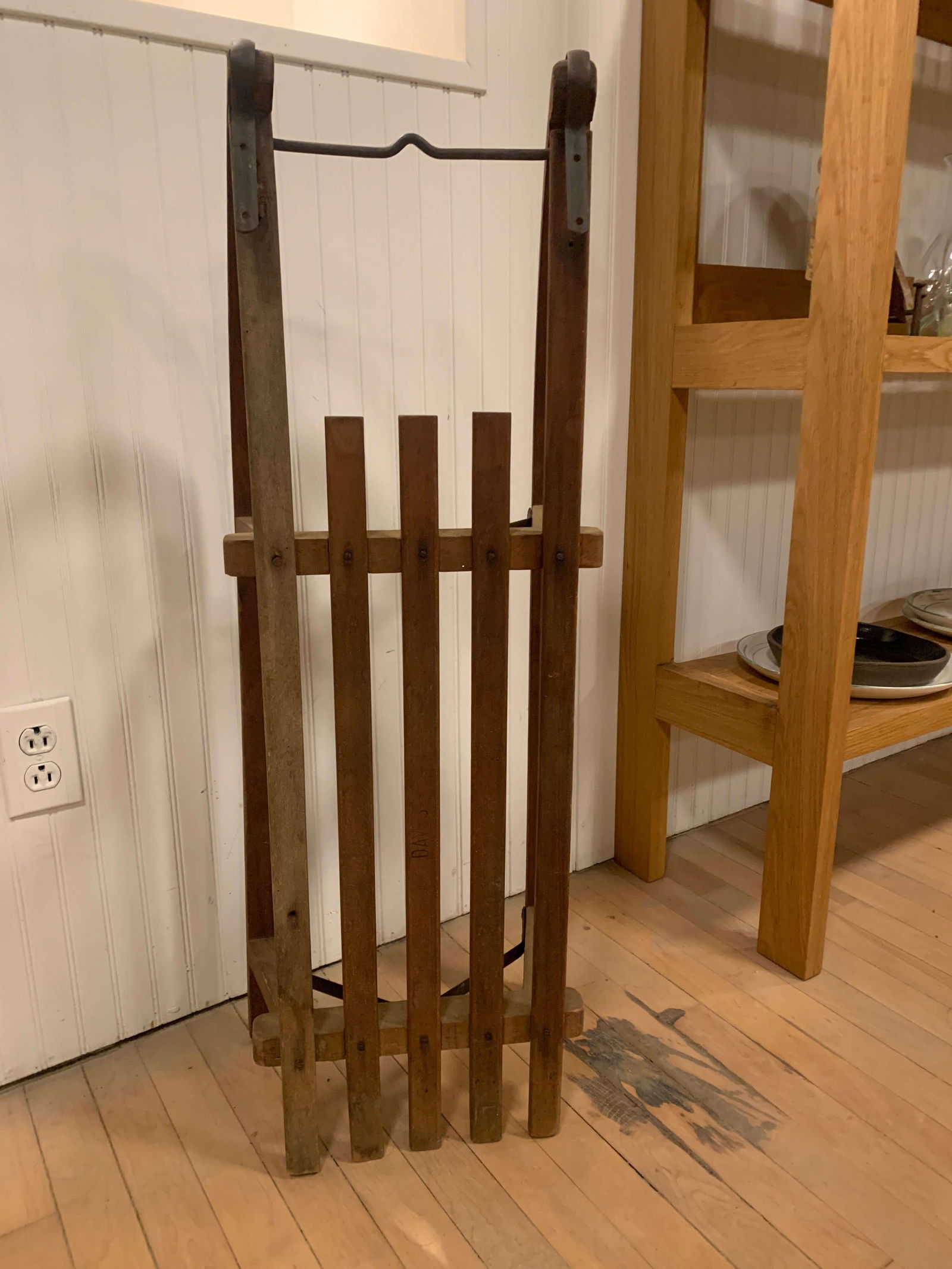 Vintage Wood and Metal Davos Sled - 2