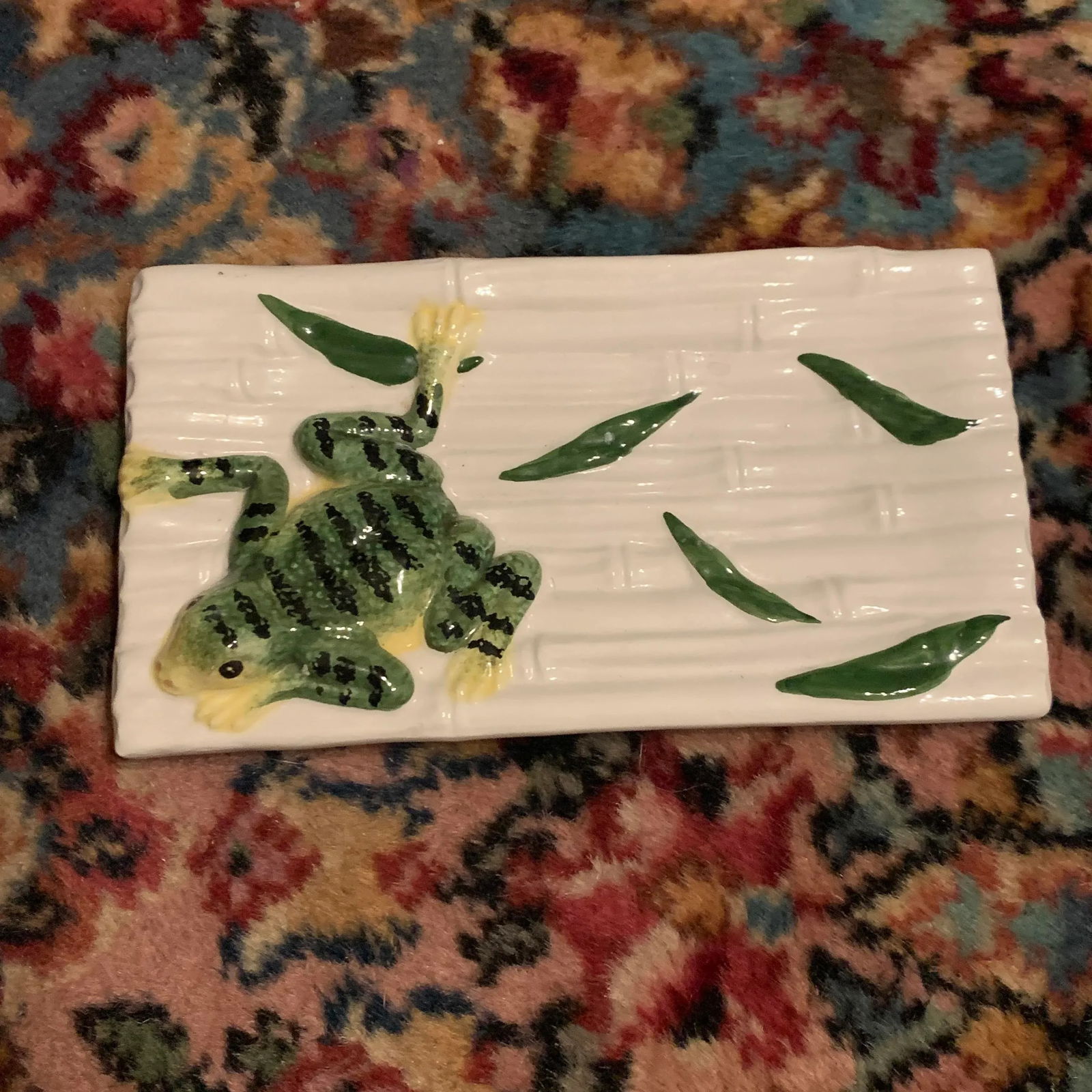 Italian Majolica Vietri Frog and Faux Bois Plate - 13
