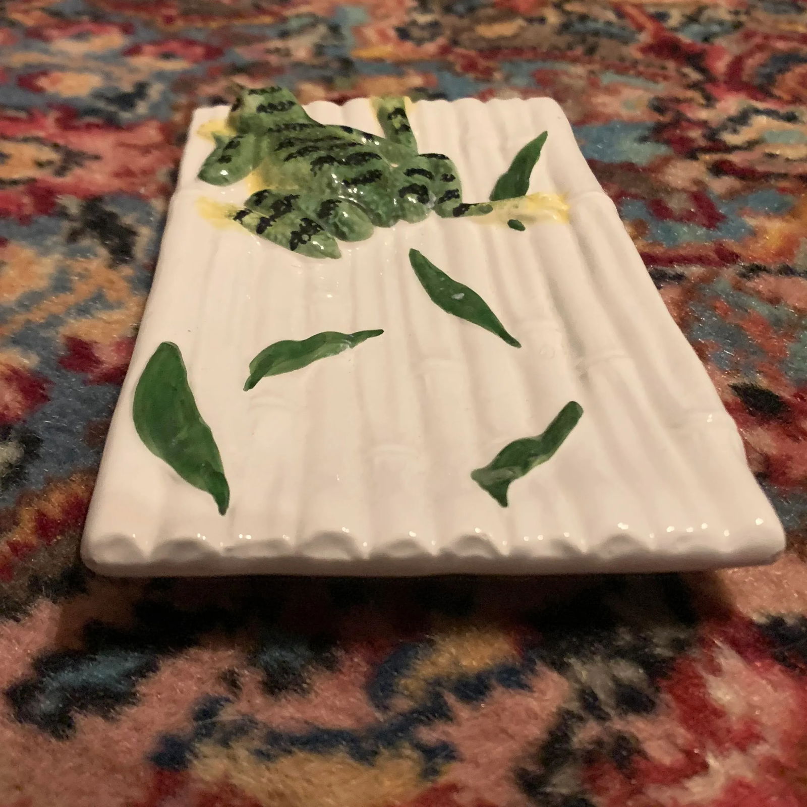 Italian Majolica Vietri Frog and Faux Bois Plate - 5