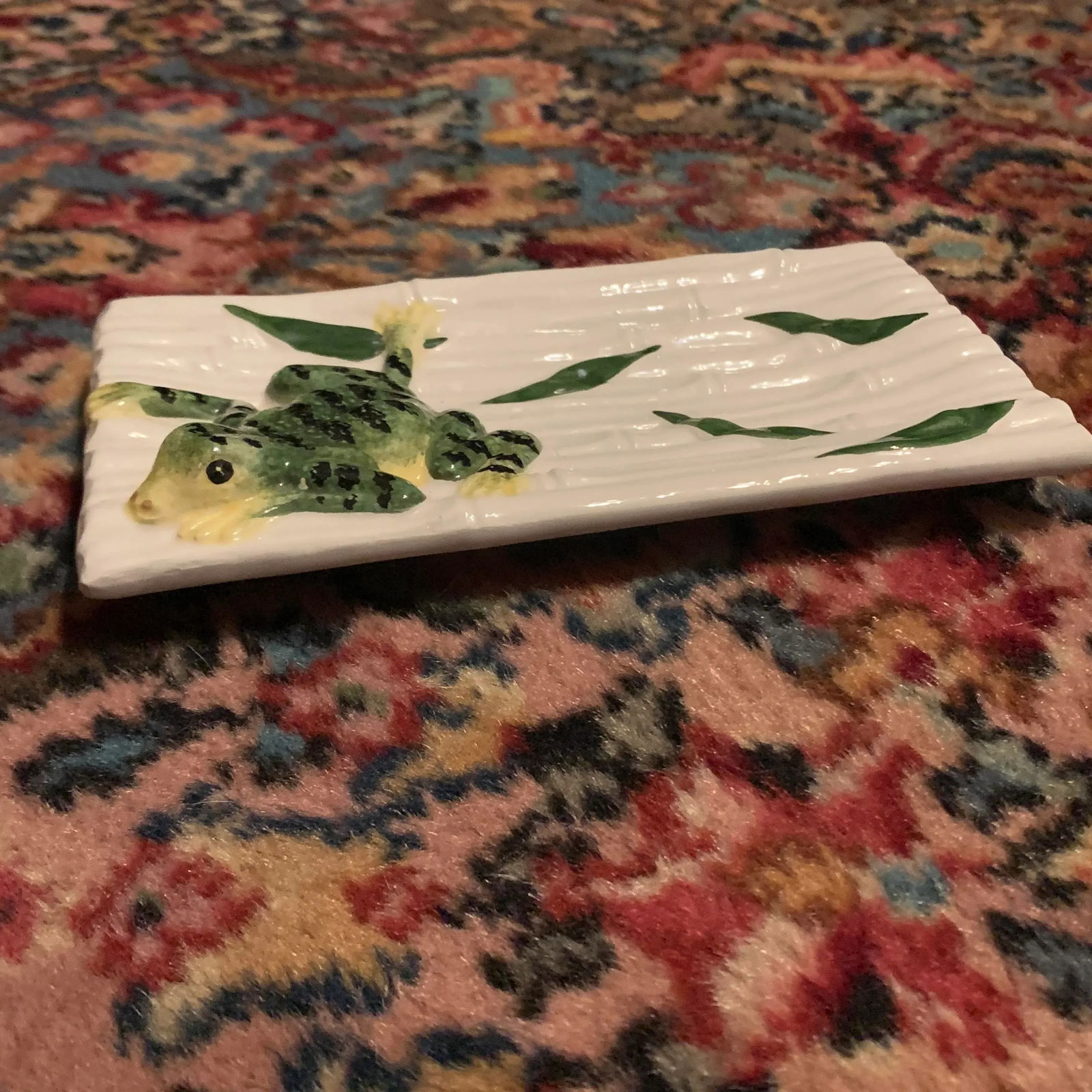 Italian Majolica Vietri Frog and Faux Bois Plate - 6