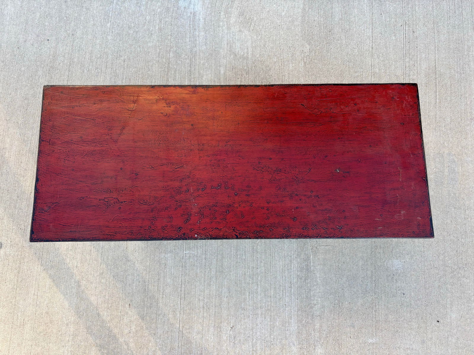 Mid 19th Century Traditional Chinese Antique Red Lacquered Wooden Table - 4