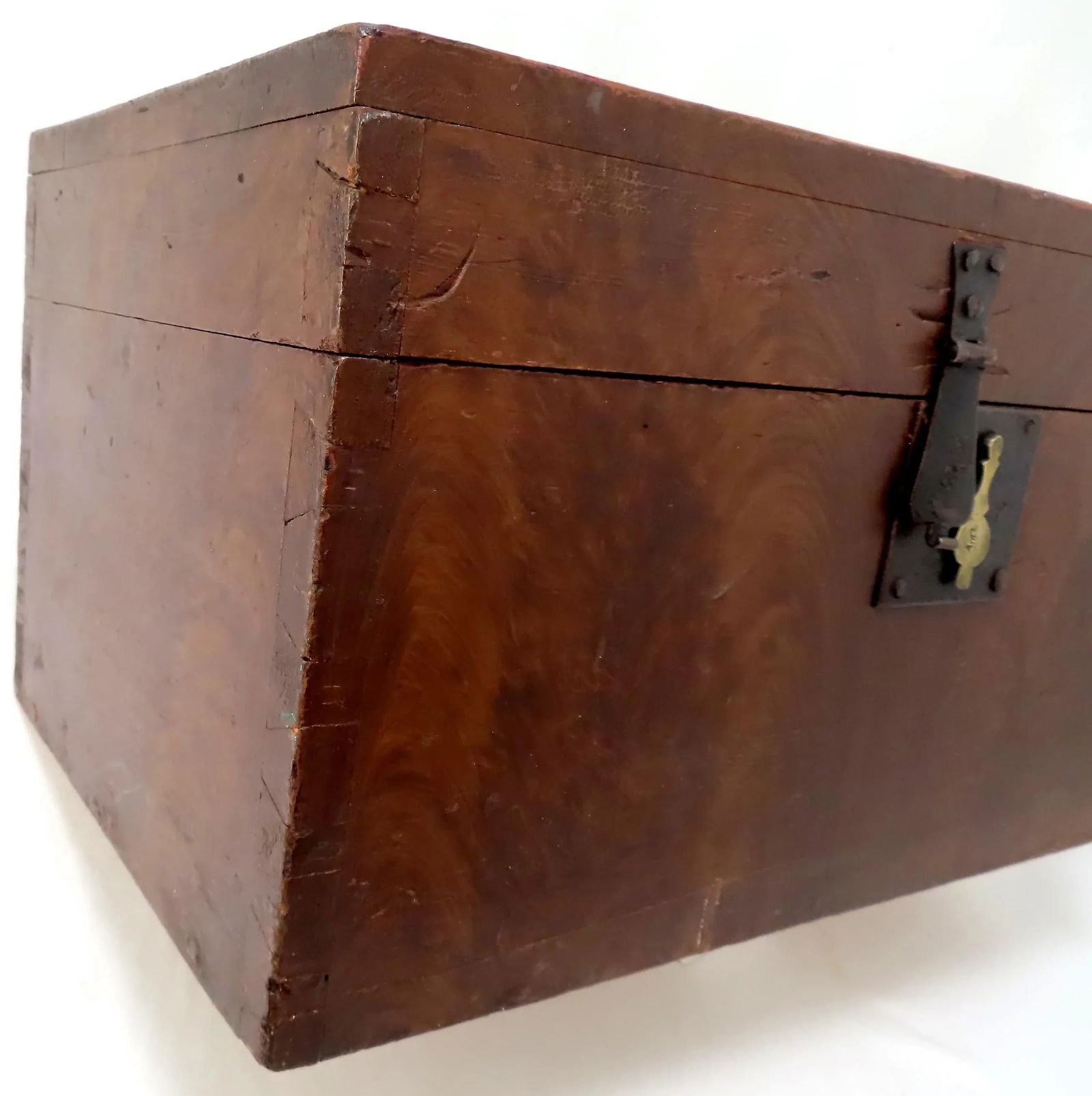 Mid 19th Century Antique Faux Burl Mahogany Grain Painted Document Box - 10
