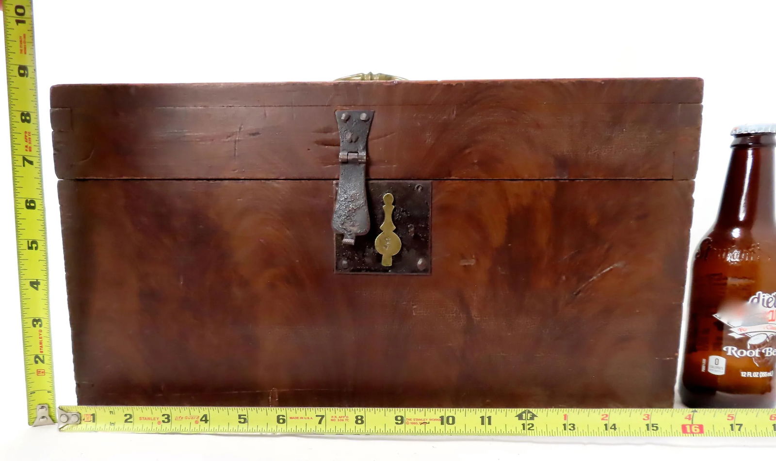 Mid 19th Century Antique Faux Burl Mahogany Grain Painted Document Box - 11