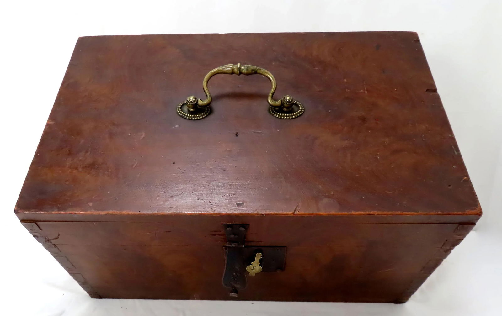 Mid 19th Century Antique Faux Burl Mahogany Grain Painted Document Box - 4