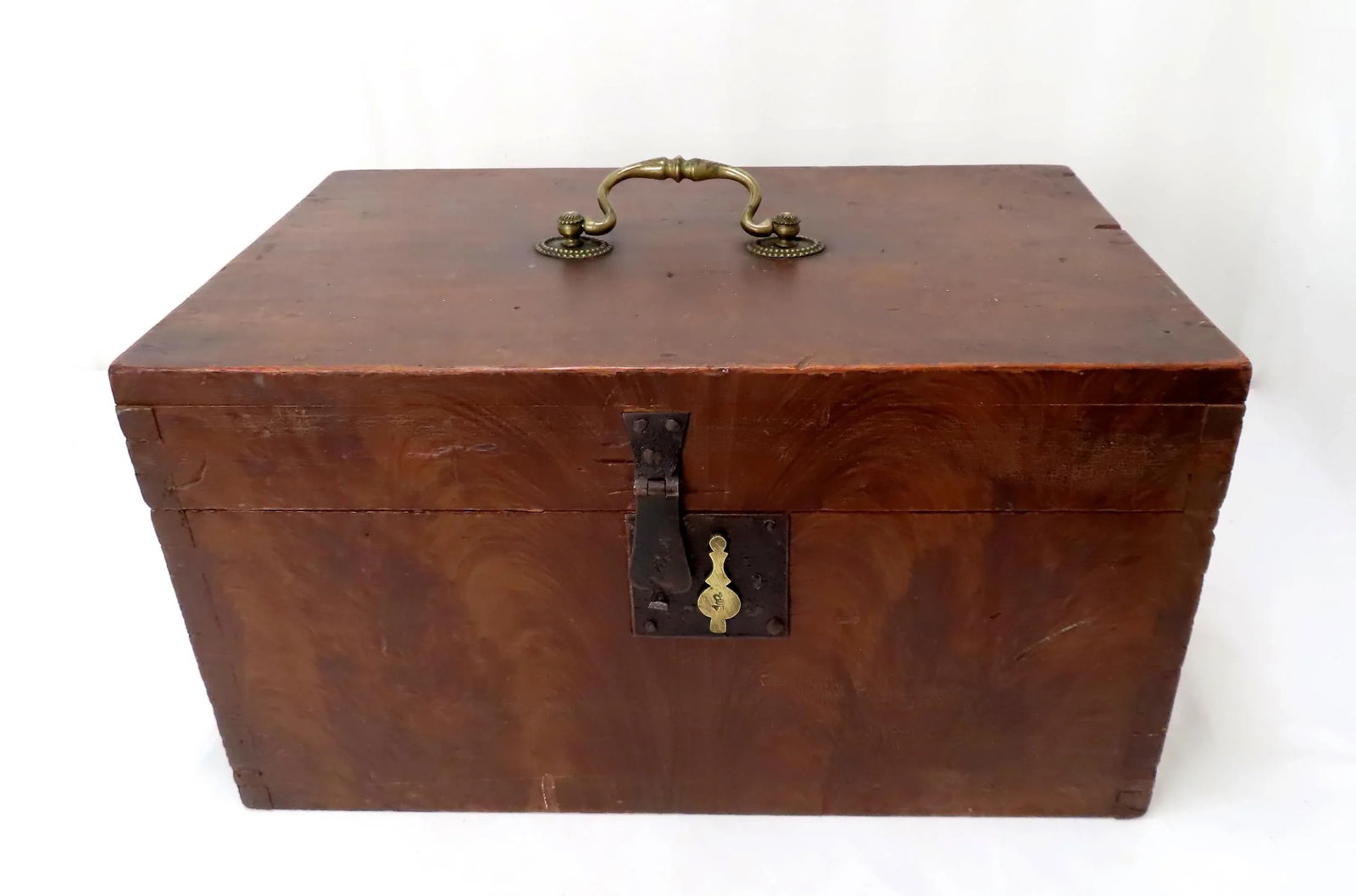 Mid 19th Century Antique Faux Burl Mahogany Grain Painted Document Box - 5