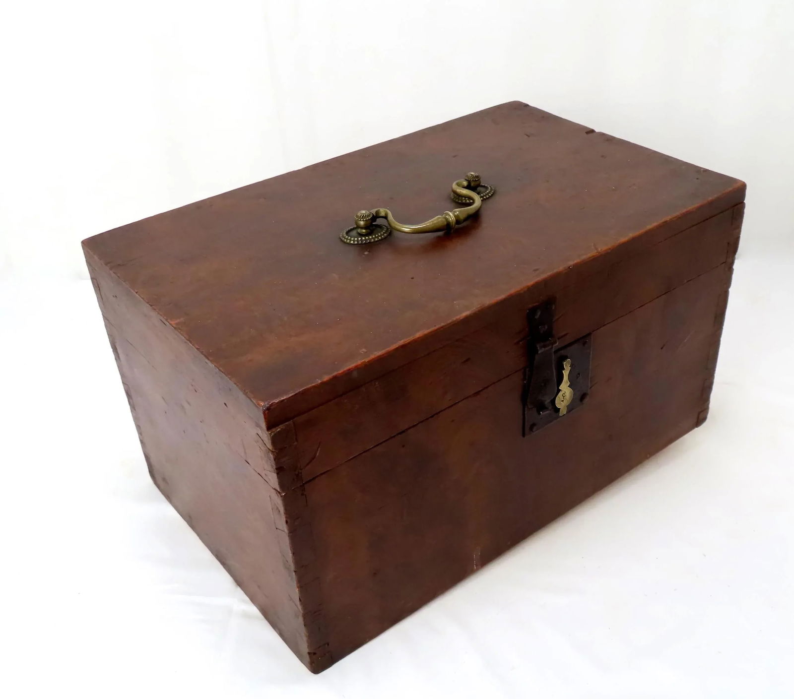 Mid 19th Century Antique Faux Burl Mahogany Grain Painted Document Box - 7