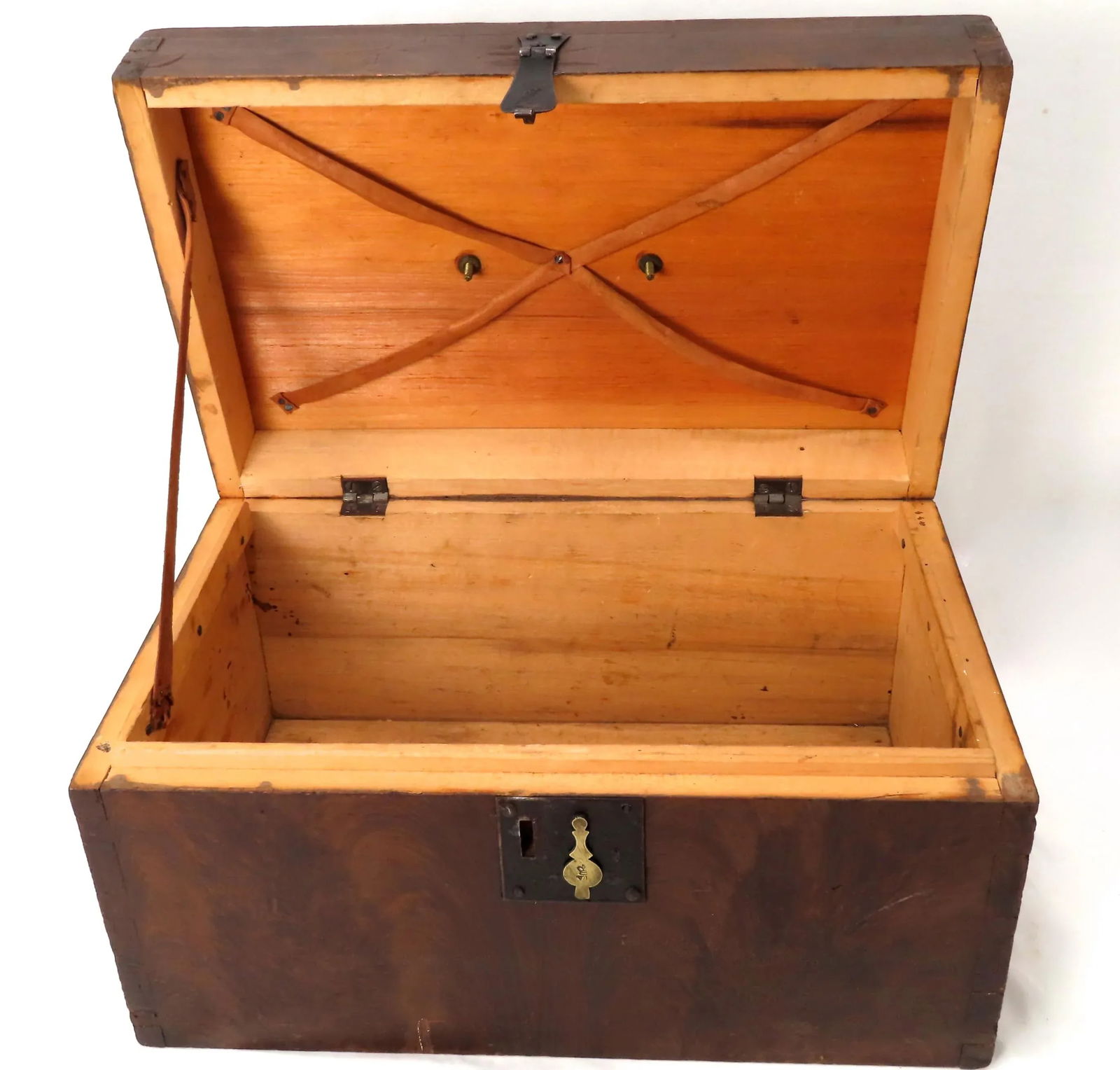 Mid 19th Century Antique Faux Burl Mahogany Grain Painted Document Box - 9