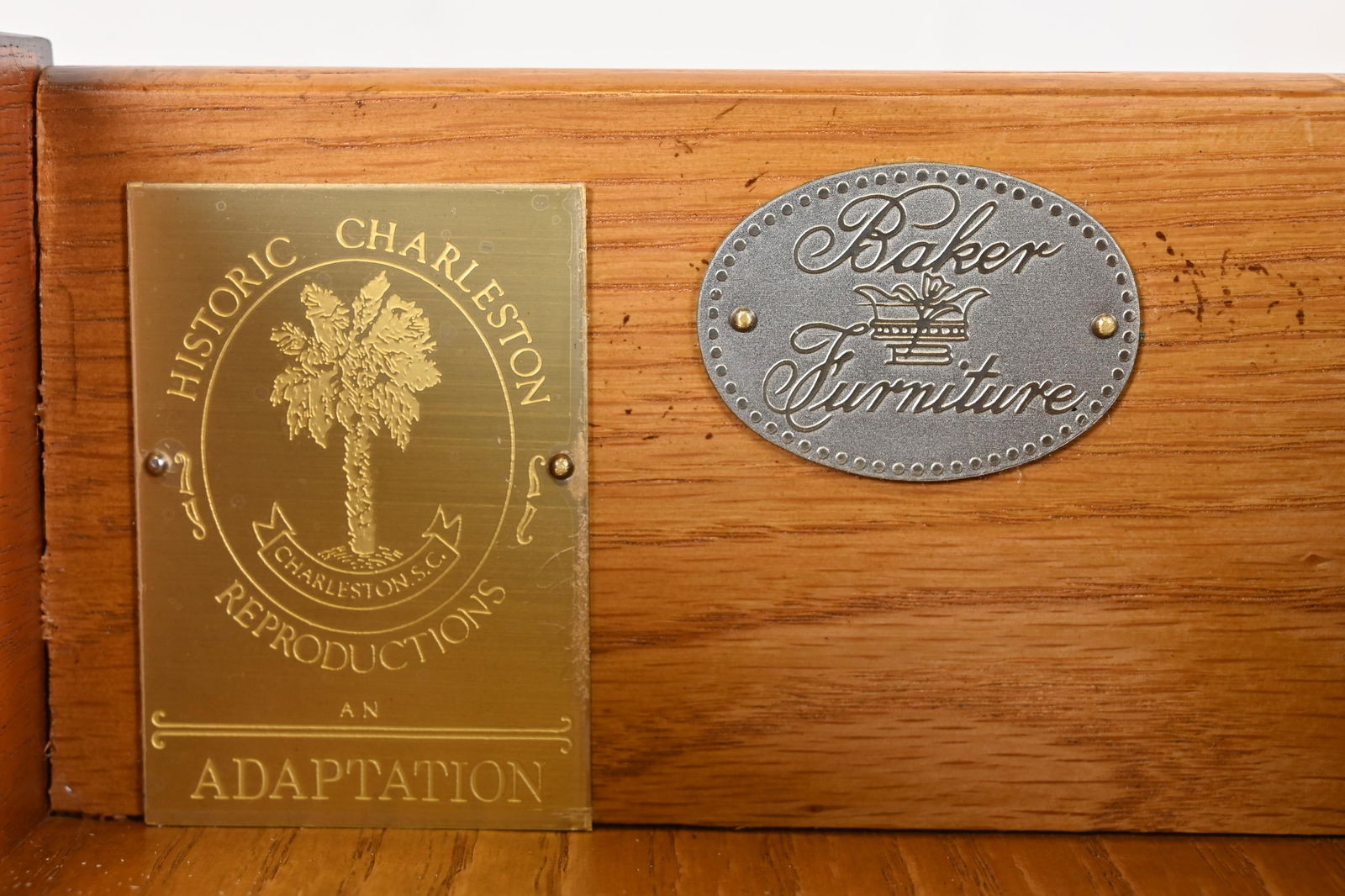 Late 20th Century Baker Furniture Historic Charleston Georgian Carved Mahogany Writing Desk or Conso - 7