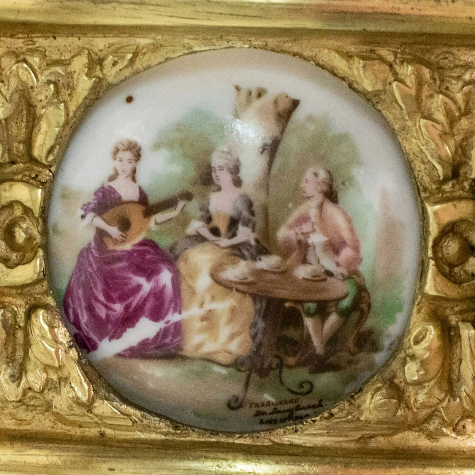 Early 20th Century French Rococo Revival Six Arm Gilt Bronze and Crystal Chandelier With Porcelain P - 15