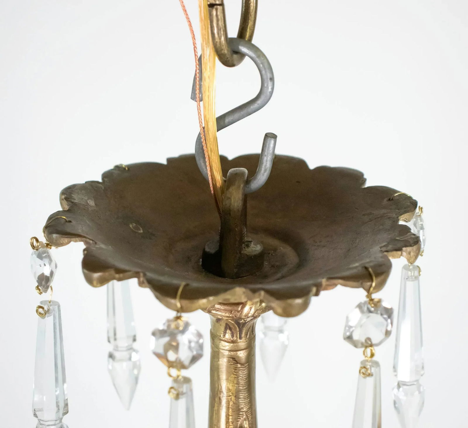 Early 20th Century French Rococo Revival Six Arm Gilt Bronze and Crystal Chandelier With Porcelain P - 3