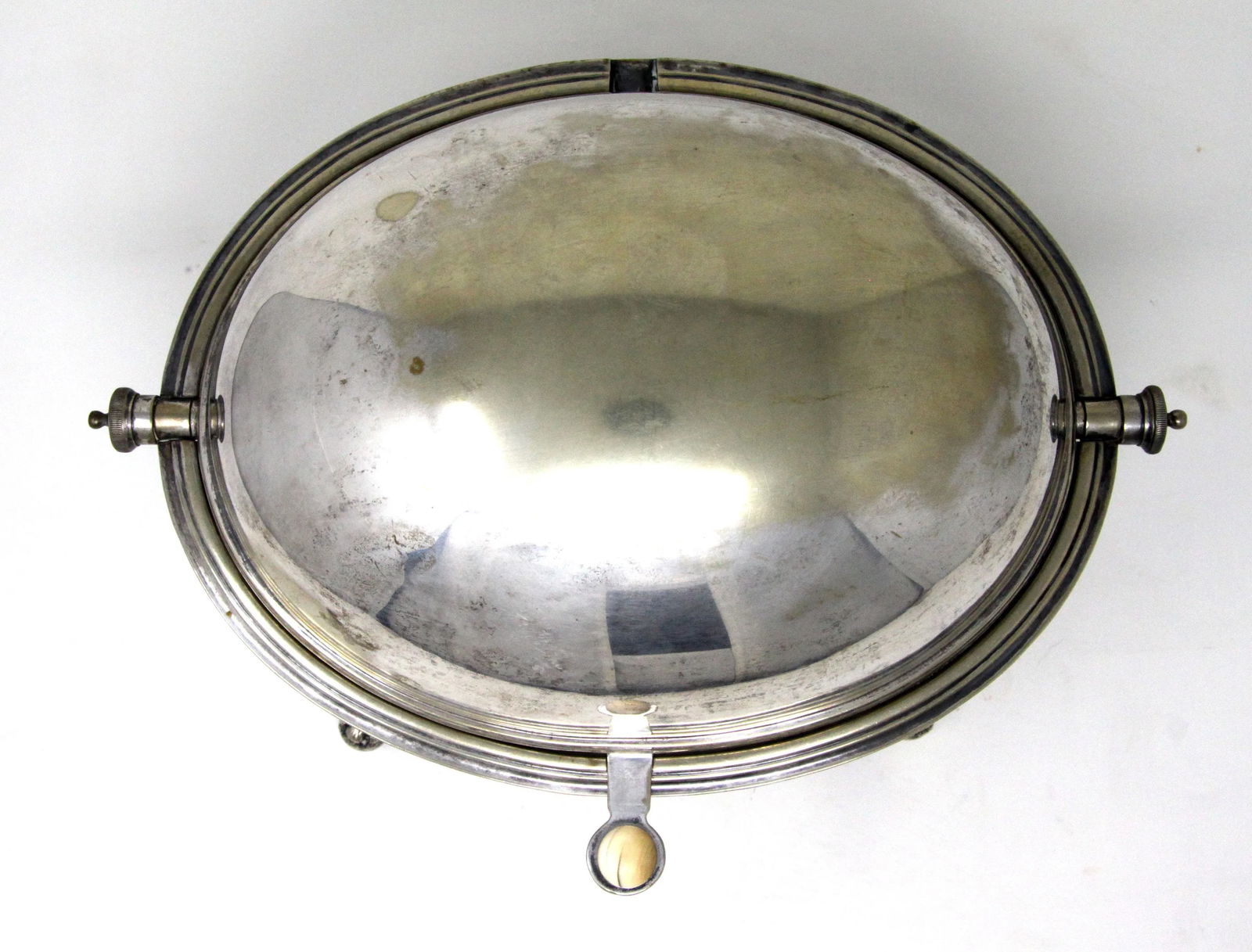 Antique English Silverplate Domed Lidded Server With Lion Paw Feet - 5