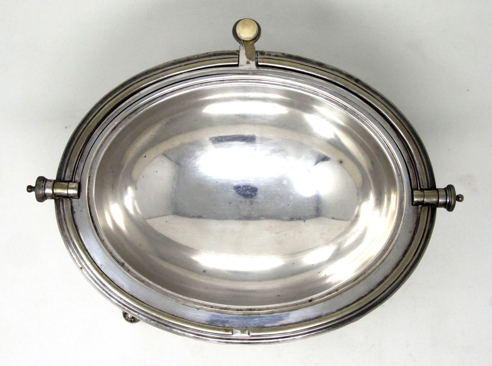 Antique English Silverplate Domed Lidded Server With Lion Paw Feet - 6