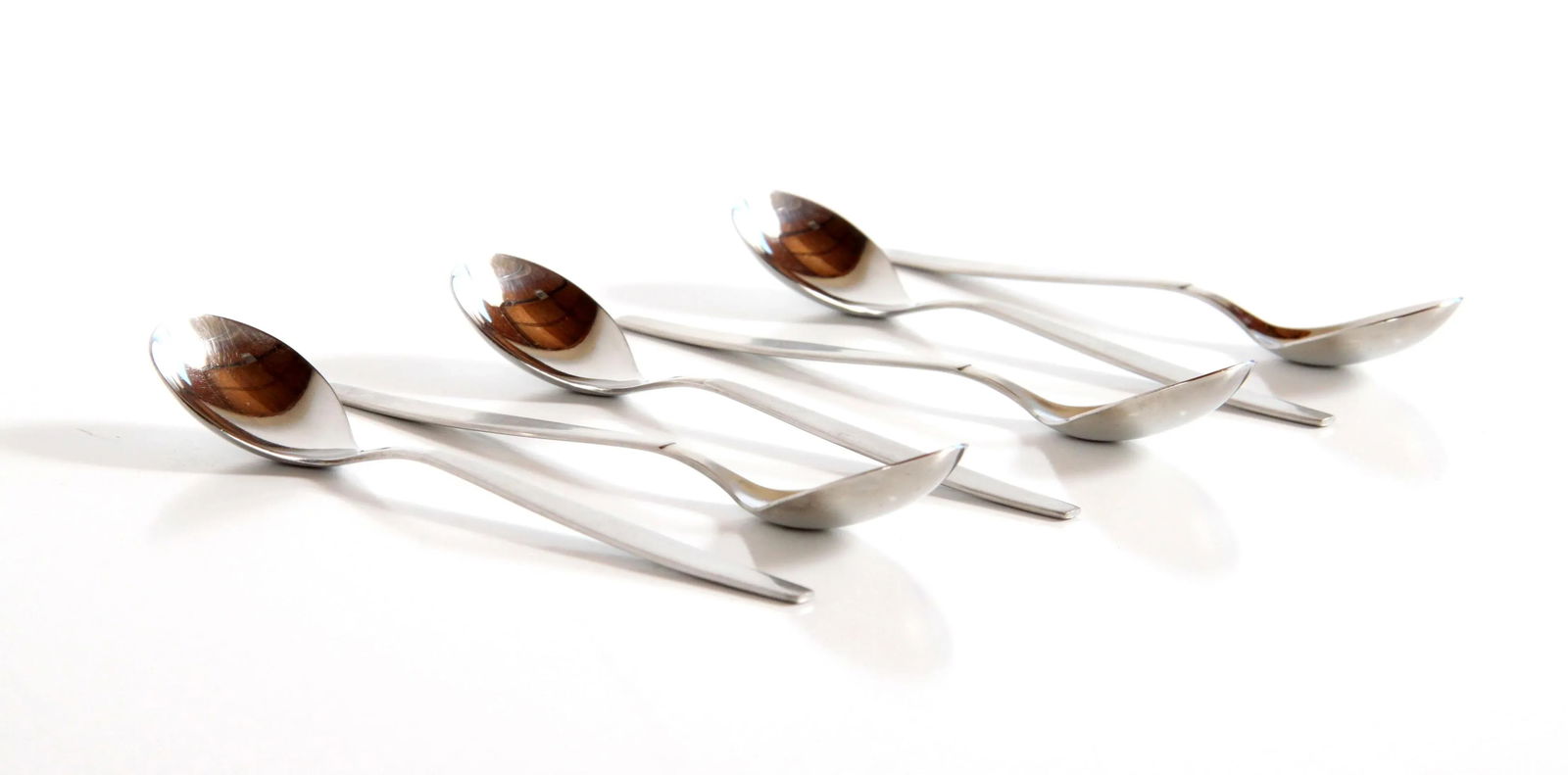Mid Century Modern Stainless Steel Teaspoons / Soup Spoons - Set of 6 - 2