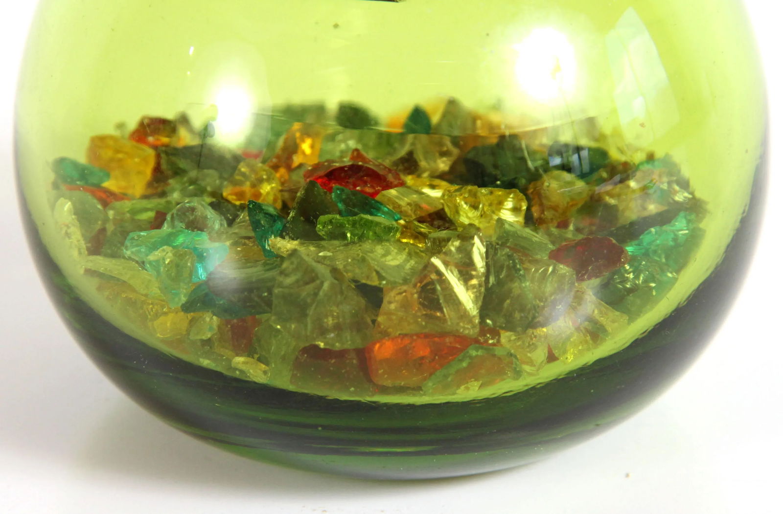 Vintage Mid Century Modern Green Art Glass Table Lighter - 4