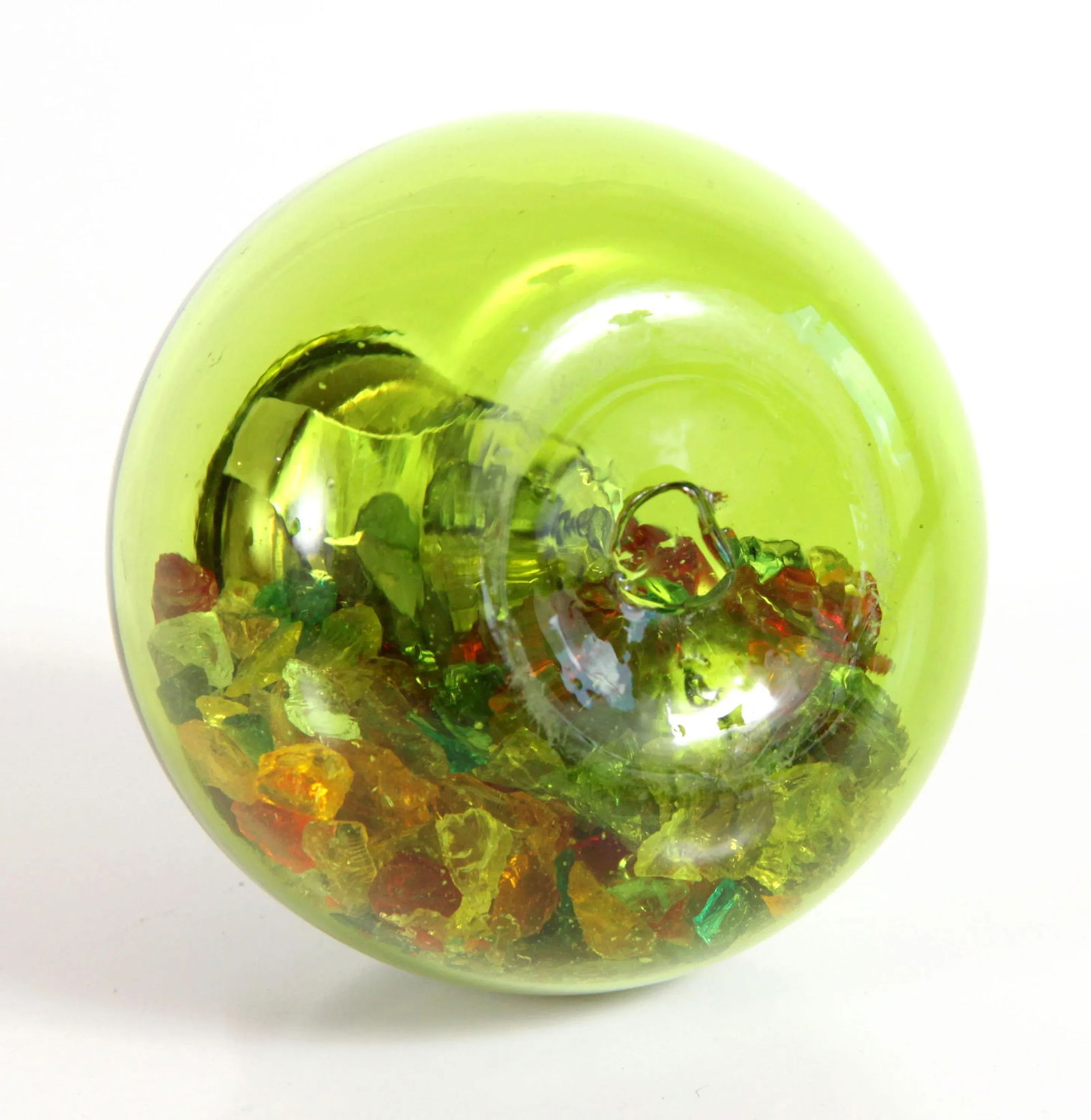 Vintage Mid Century Modern Green Art Glass Table Lighter - 5