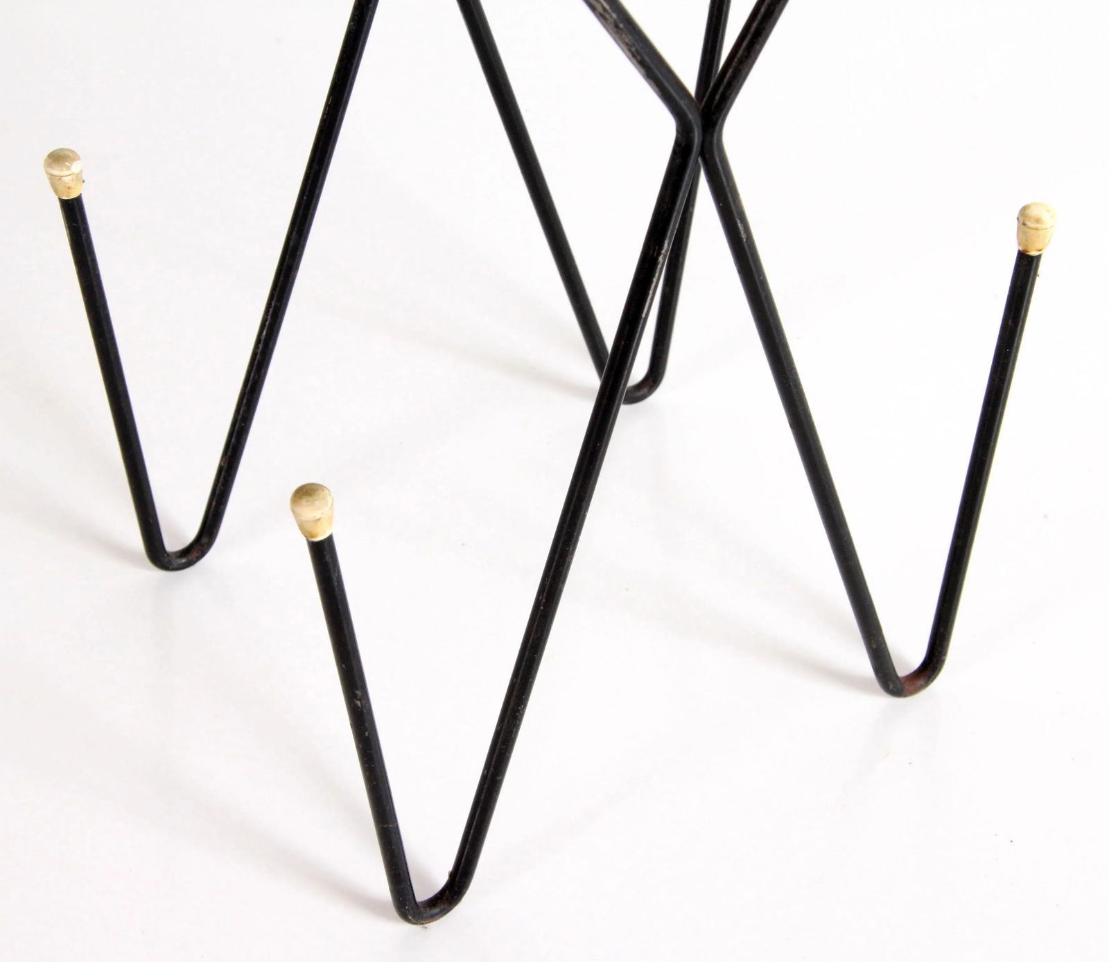 Mid Century Modern Pink Ceramic & Wrought Iron Hairpin Ashtray Stand - 5