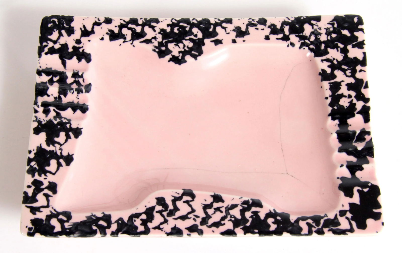 Mid Century Modern Pink Ceramic & Wrought Iron Hairpin Ashtray Stand - 8