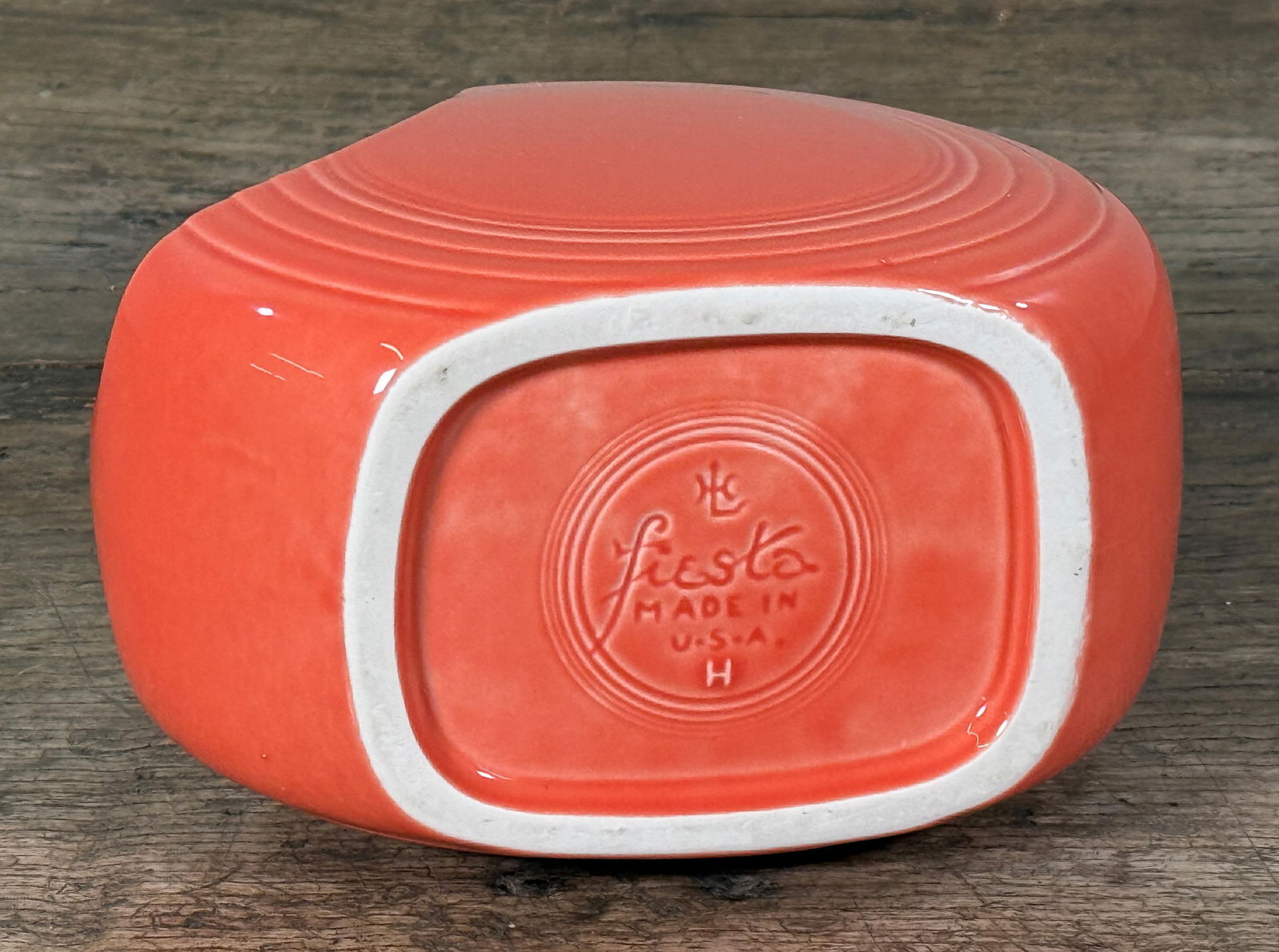 Vintage Fiesta Ware Disc Pitcher in Red Persimmon Glaze by Homer Laughlin - 7