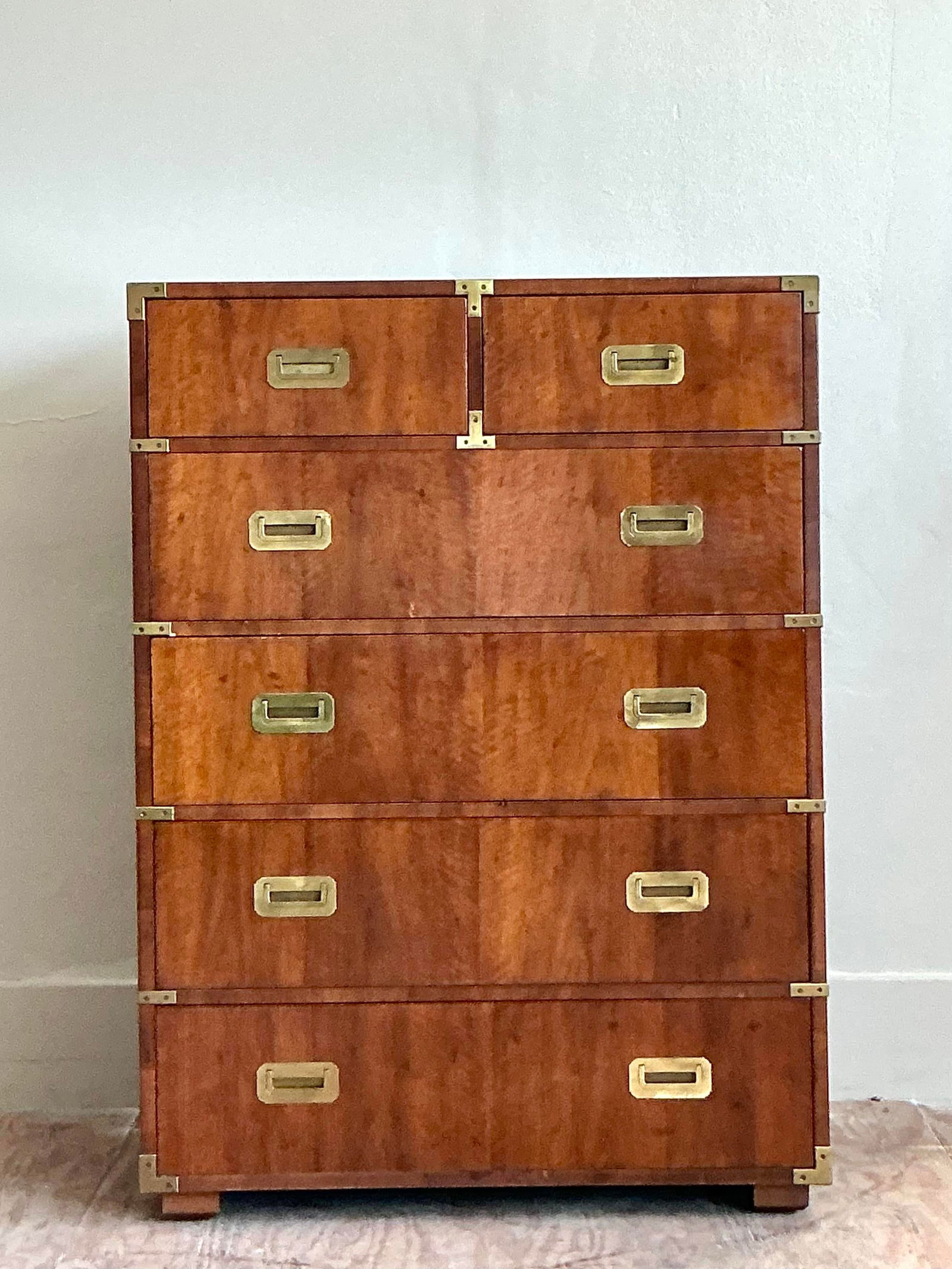 Vintage Boho Henredon Campaign Tall Chest of Drawers - 2