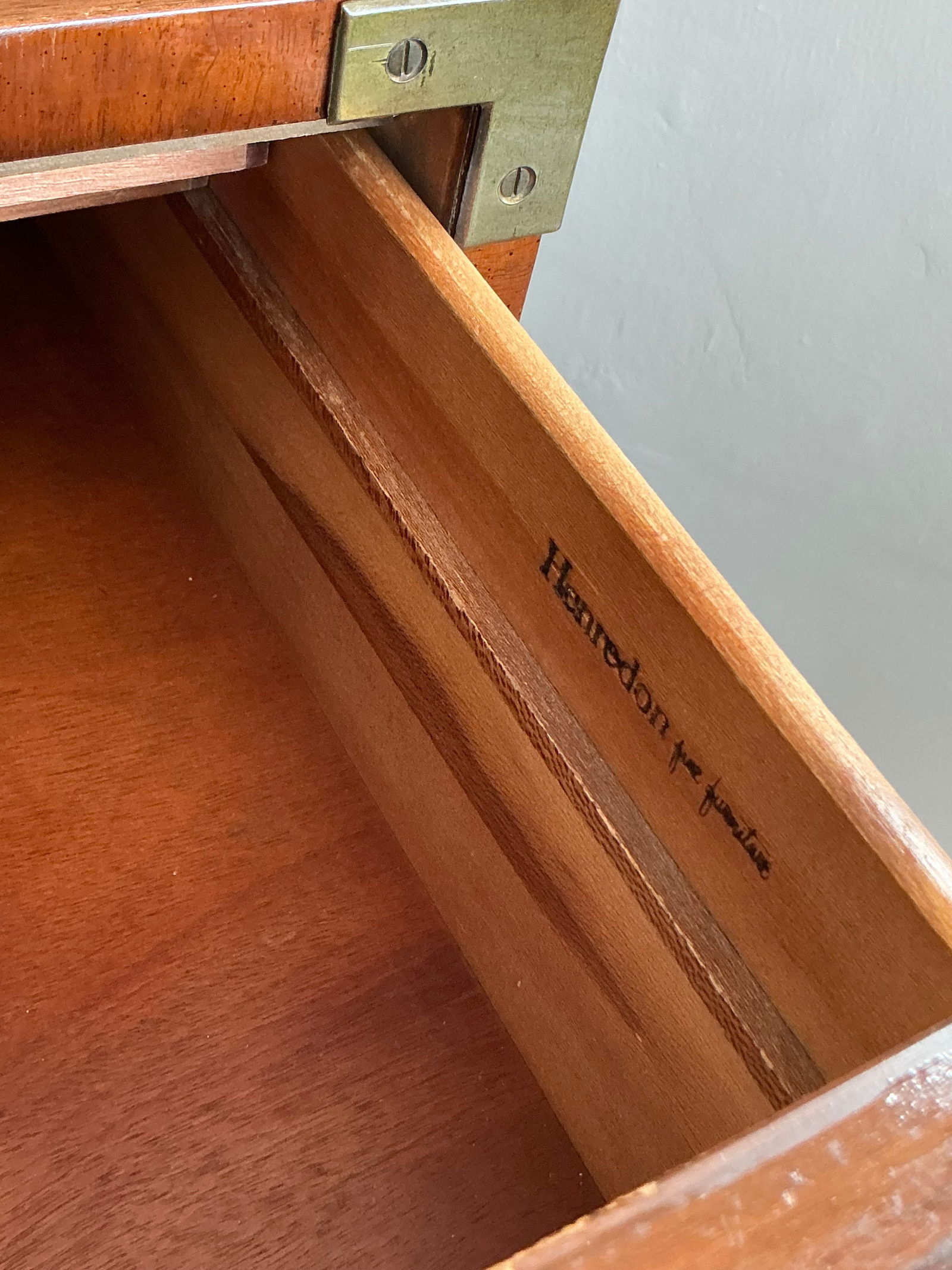 Vintage Boho Henredon Campaign Tall Chest of Drawers - 5