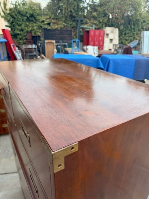 Vintage Boho Henredon Campaign Tall Chest of Drawers - 8