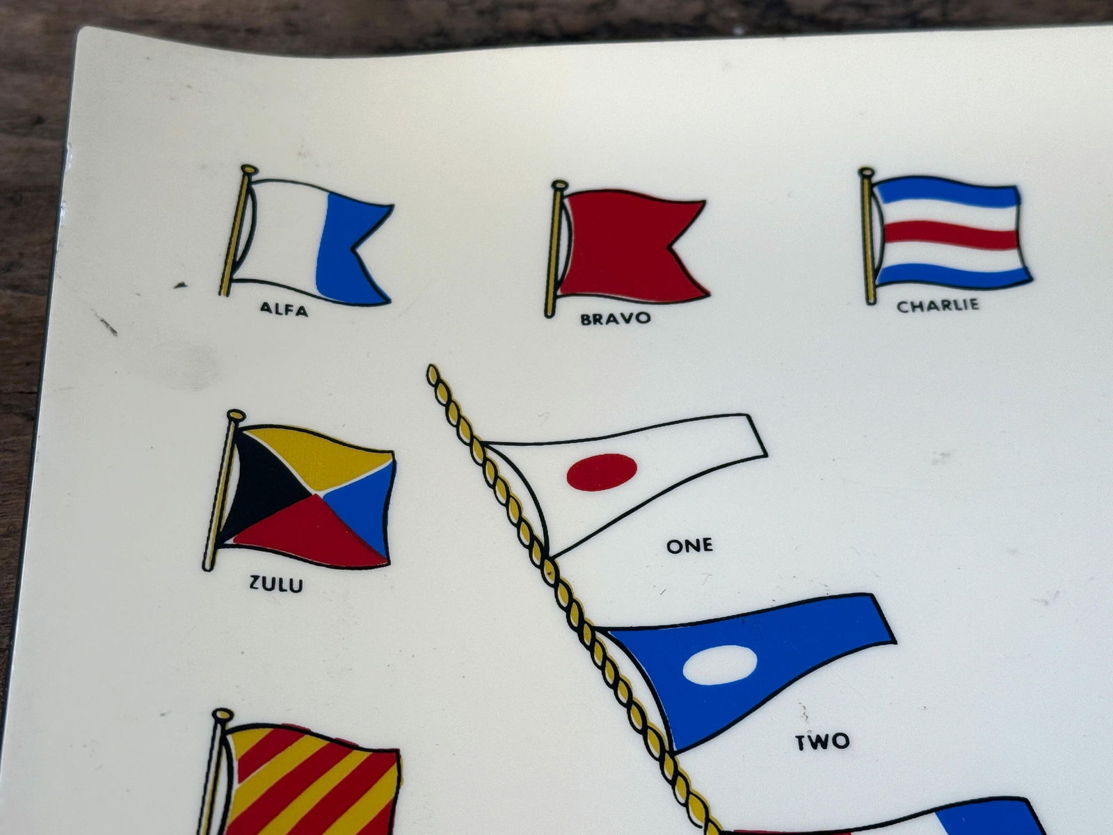 Vintage Nautical Signal Flags Plastic Serving Tray Barware - 6