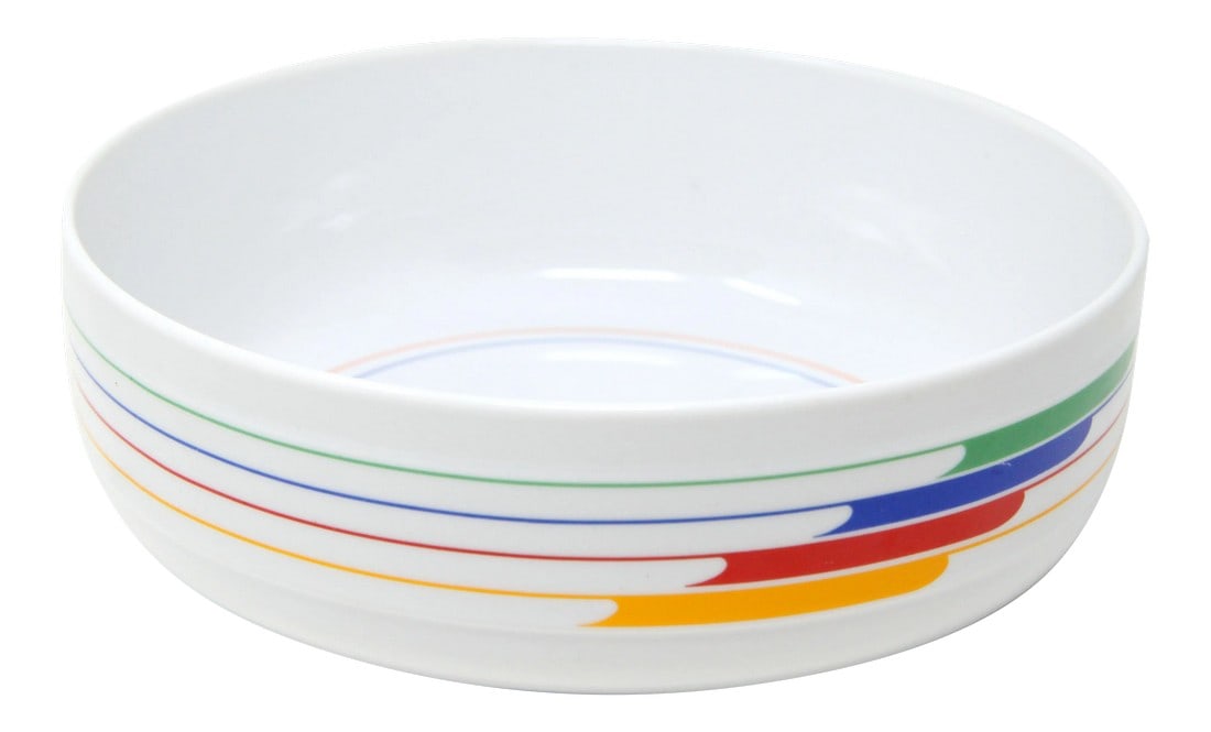 Vintage 1980's Post Modern Studio Nova 'Hi-Fi' Serving Bowl: Fabulous vintage c.1980's Studio Nova ceramic serving bowl in the hard to find 'Hi-Fi' pattern! Awesome primary colors, super sleek with a great design and impact! It measures 9" in diameter and 2 3/4