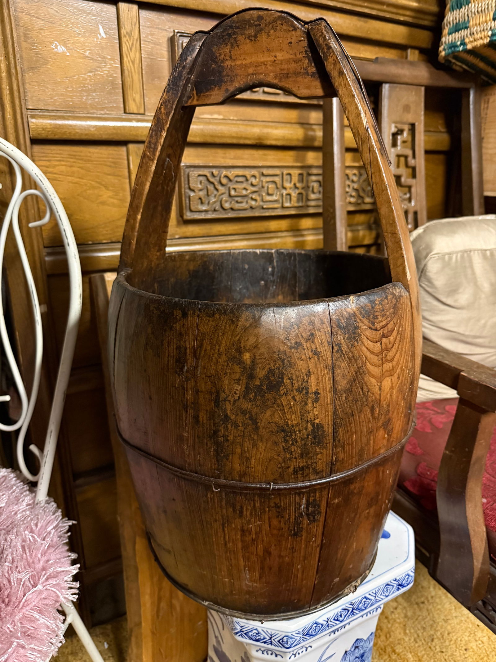 Antique Chinese Water Bucket - 2