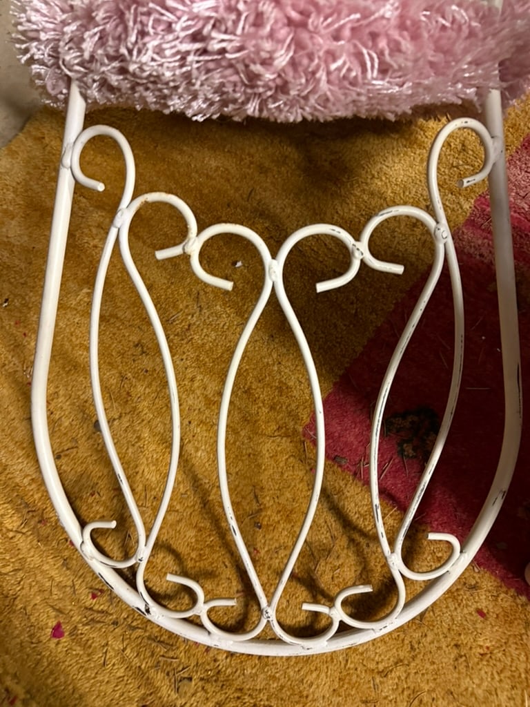 1960s Mid-Century White Iron Vanity Chair - 5