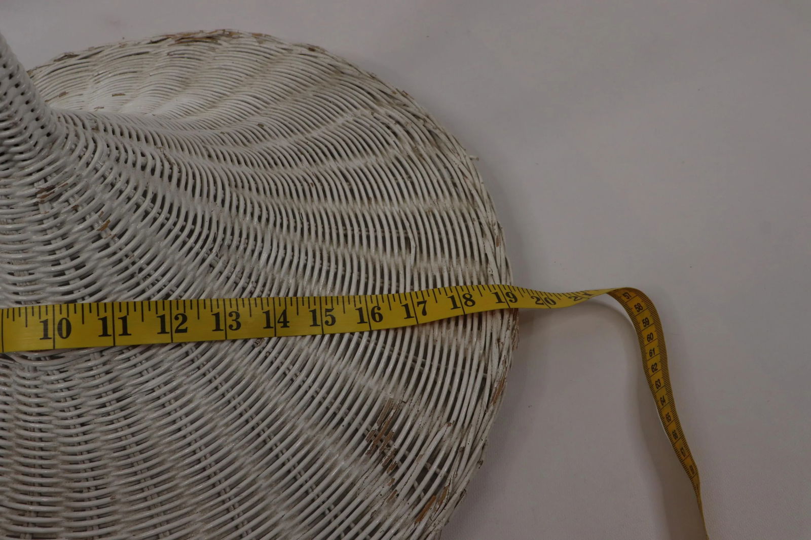 Vintage 1970s Mid Century Modern Tall Light White Rattan Wicker Floor Lamp - 8