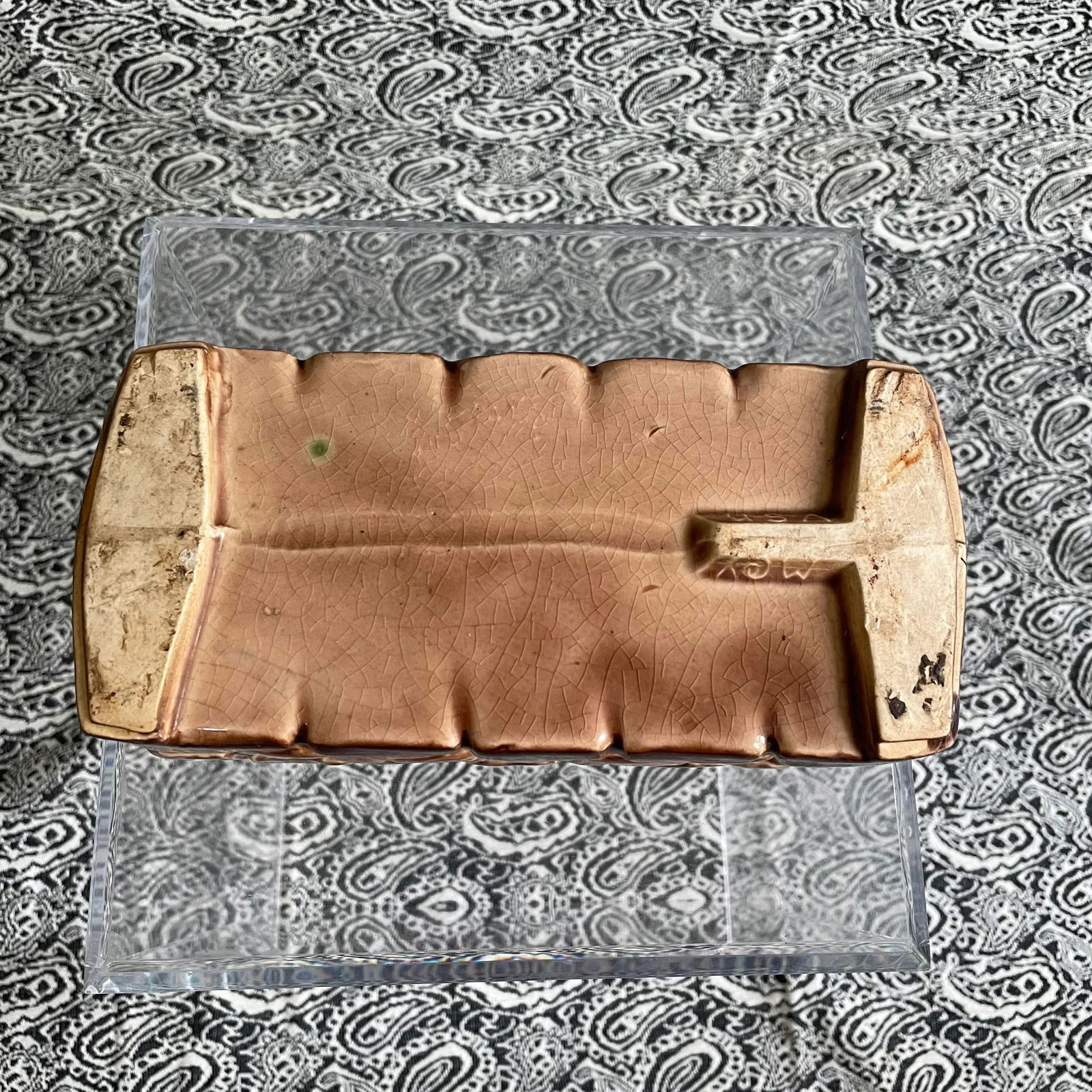 Vintage McCoy Brown Brick Planter - 6