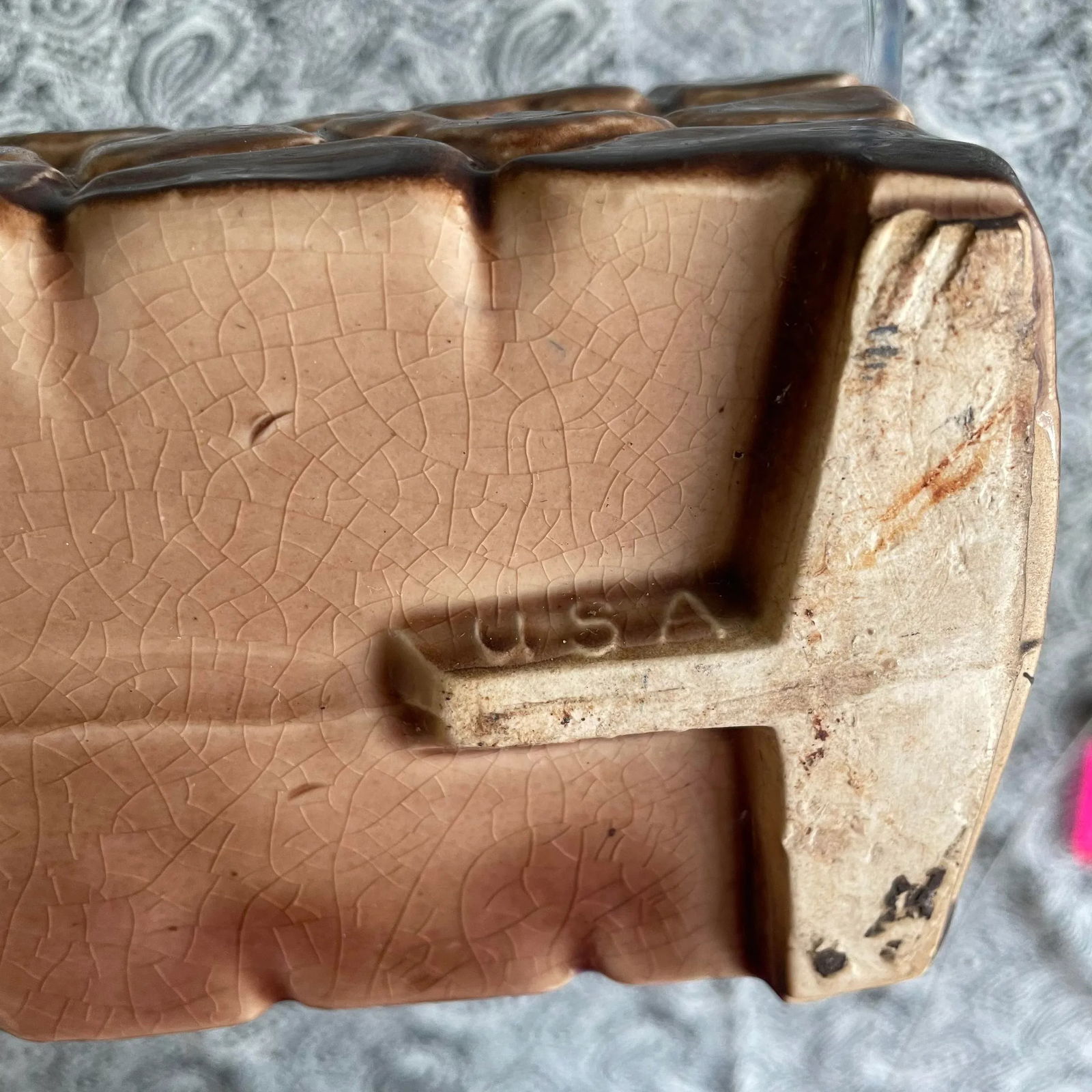 Vintage McCoy Brown Brick Planter - 8